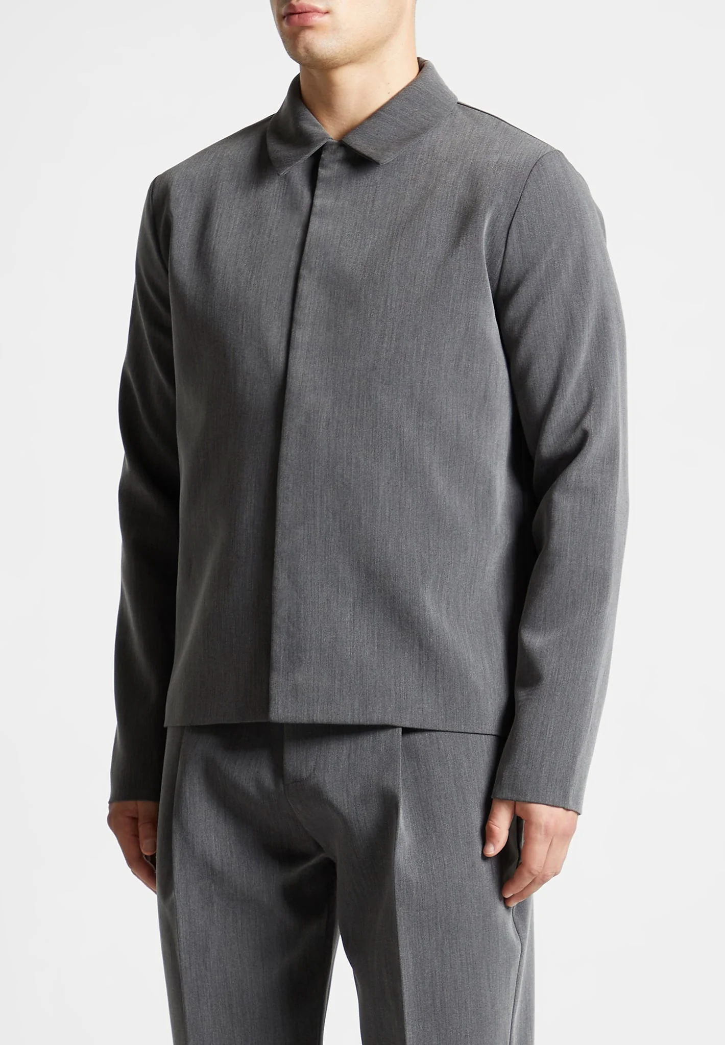 Minimal Boxy Jacket - Dark Grey - Image 4