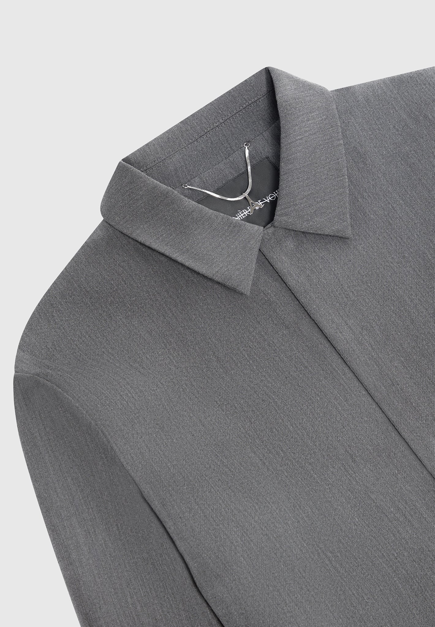 Minimal Boxy Jacket - Dark Grey - Image 6