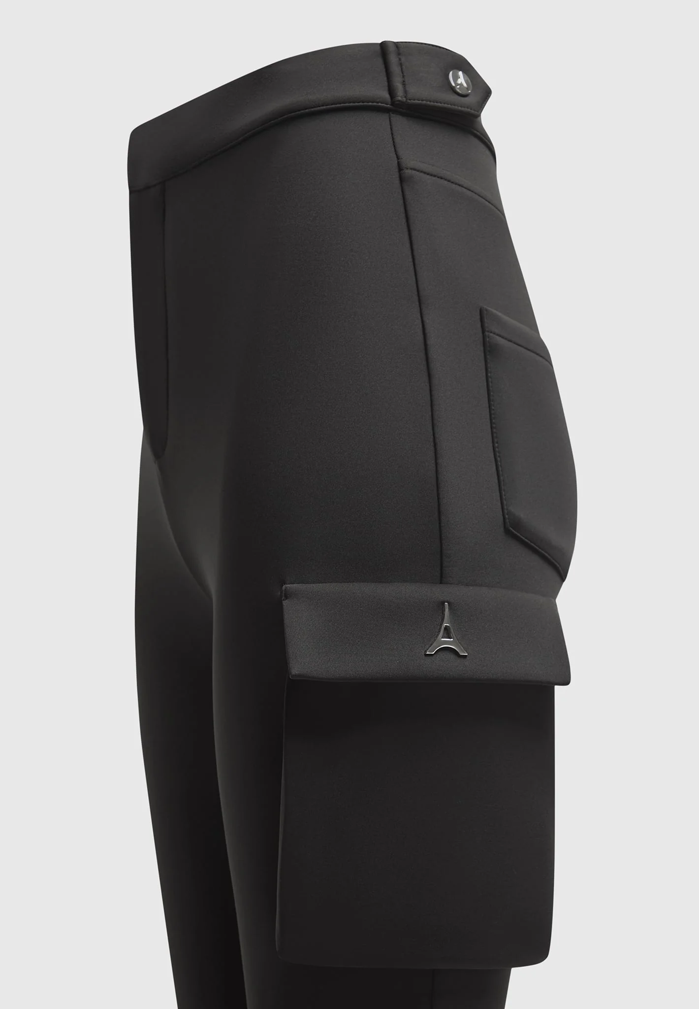 Neoprene Cargo Fit and Flare Leggings - Black - Image 8