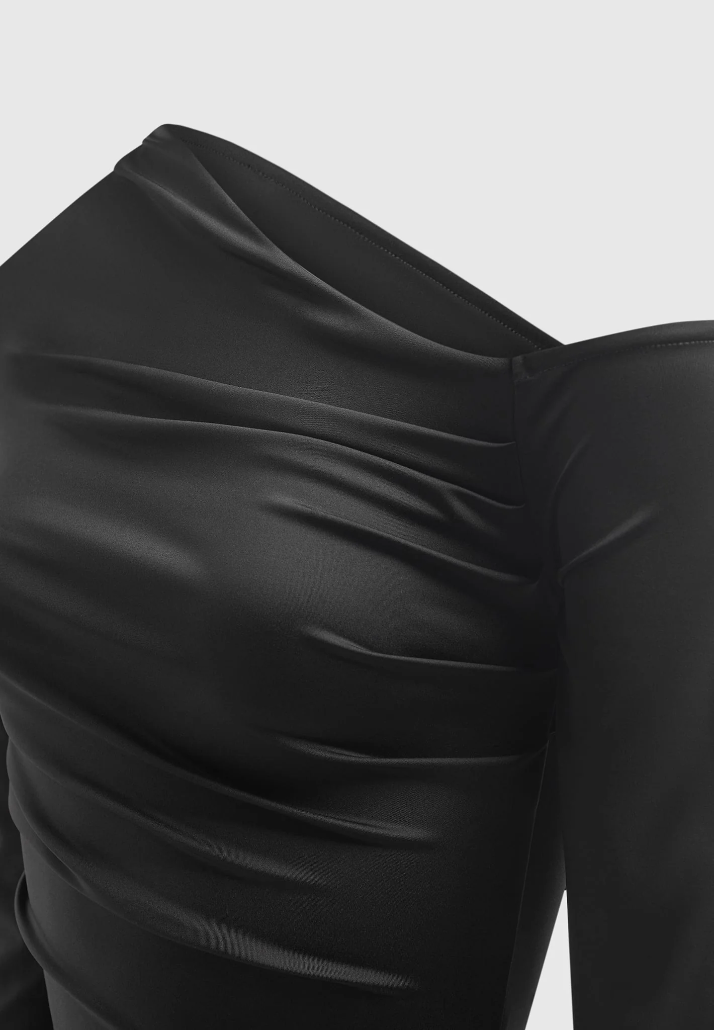 Neoprene Gathered Bodysuit - Black - Image 7