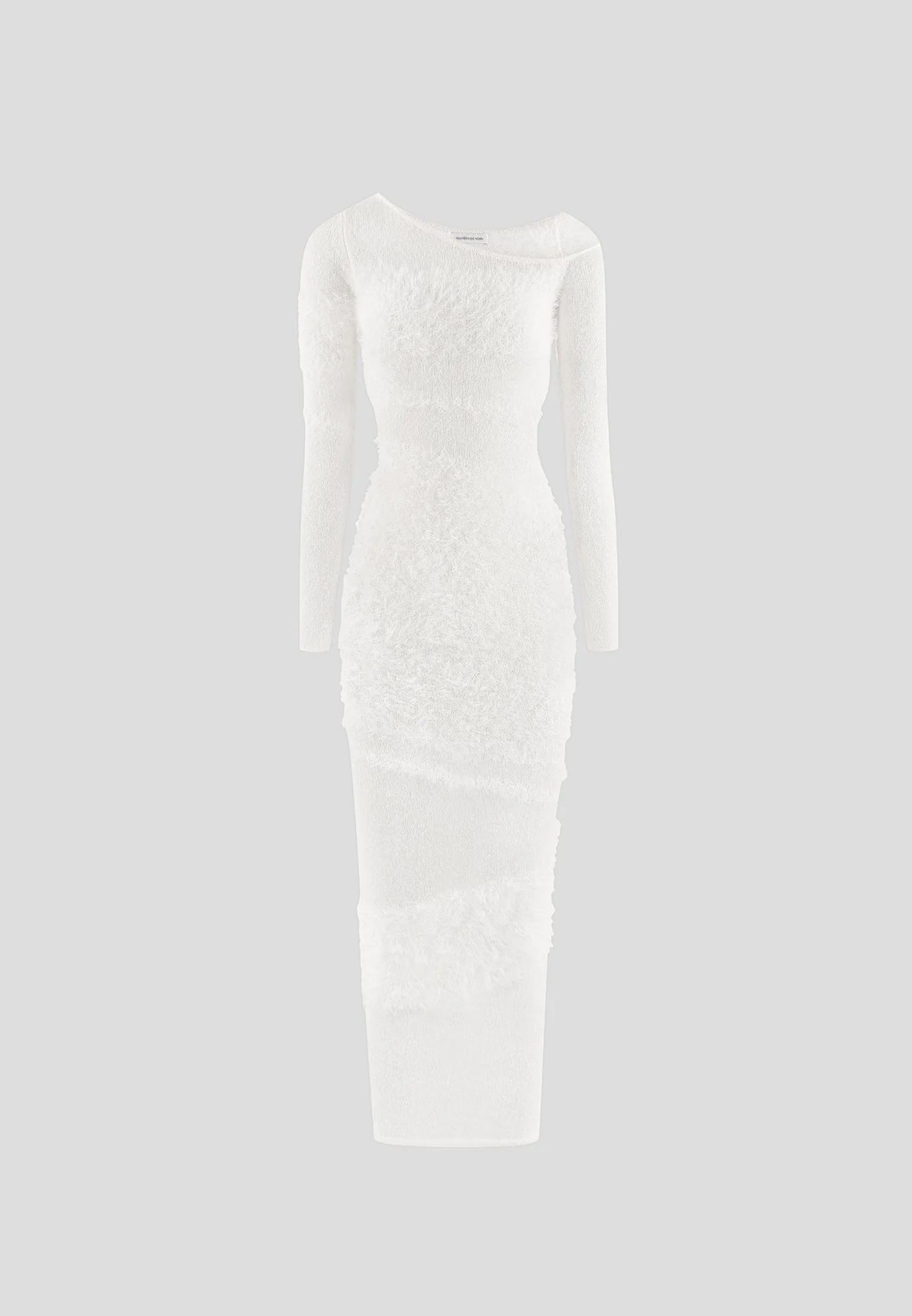 Off Shoulder Knitted Maxi Dress - Off White - Image 5