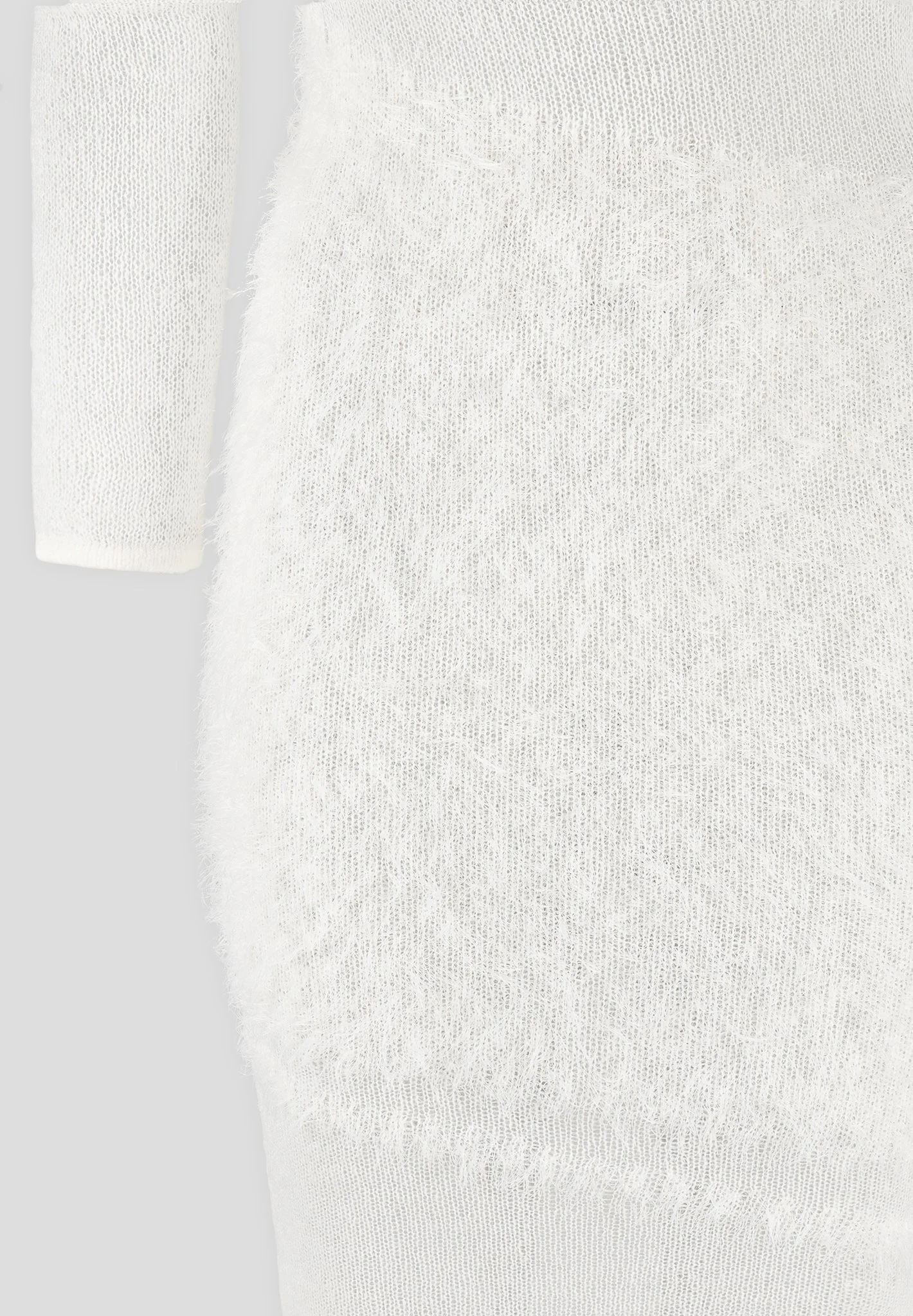Off Shoulder Knitted Maxi Dress - Off White - Image 7