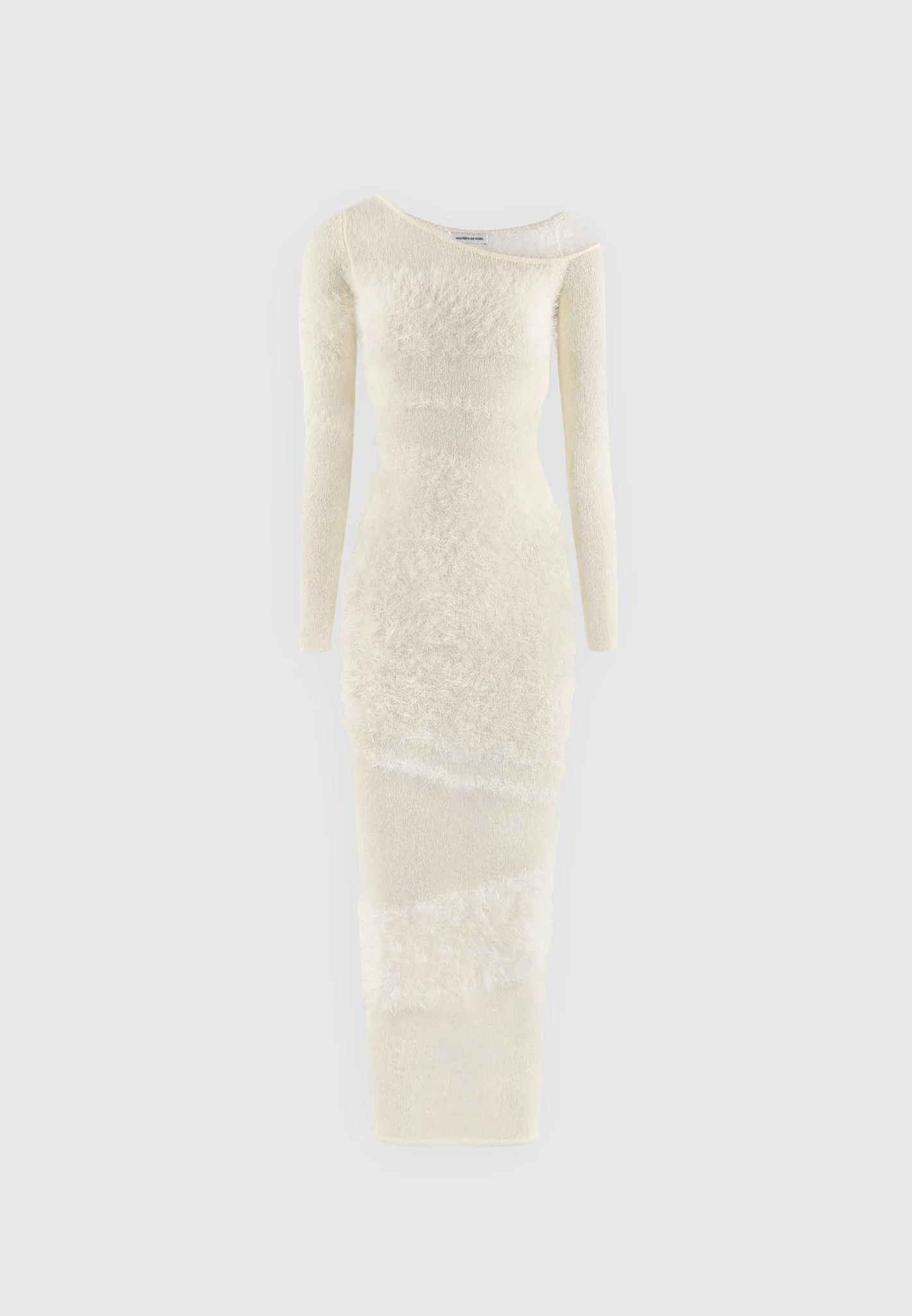 Off Shoulder Knitted Maxi Dress - Beige - Image 6