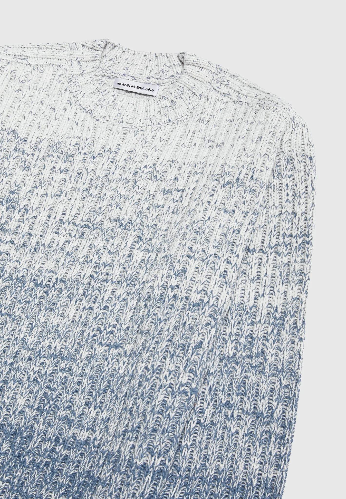 Ombré Chunky Knit Jumper - Off White/Blue - Image 5