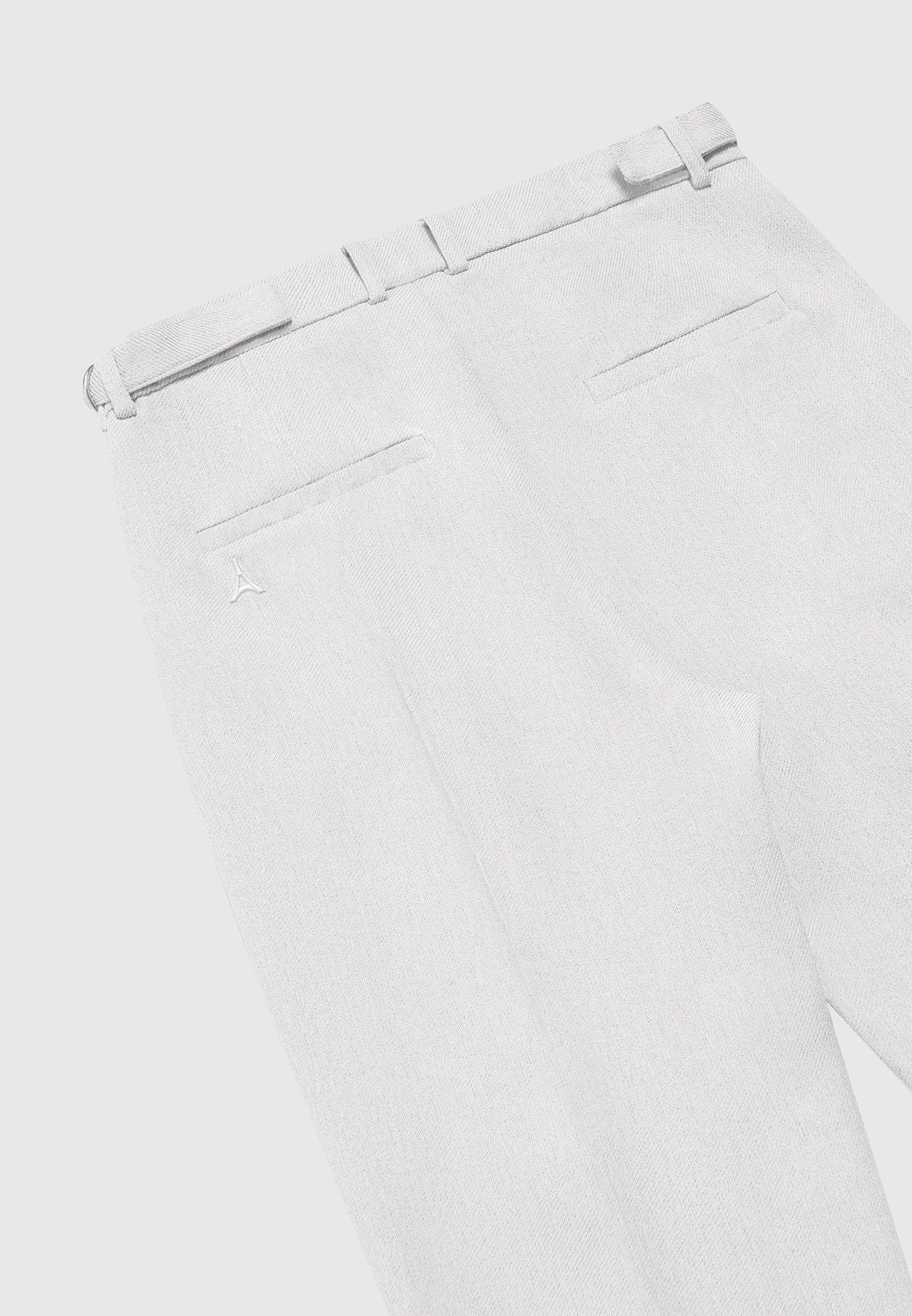 Pierre - Relaxed Fit Textured Pleated Tailored Trousers - Light Grey - Image 6