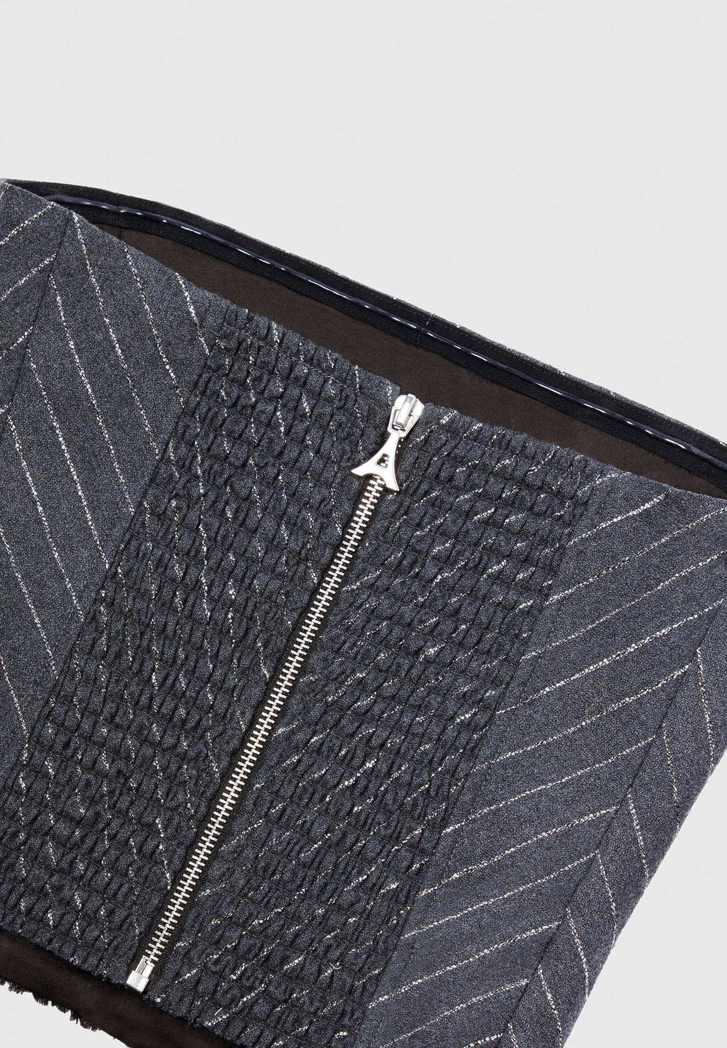 Pinstripe Bandeau Corset Top - Grey - Image 7