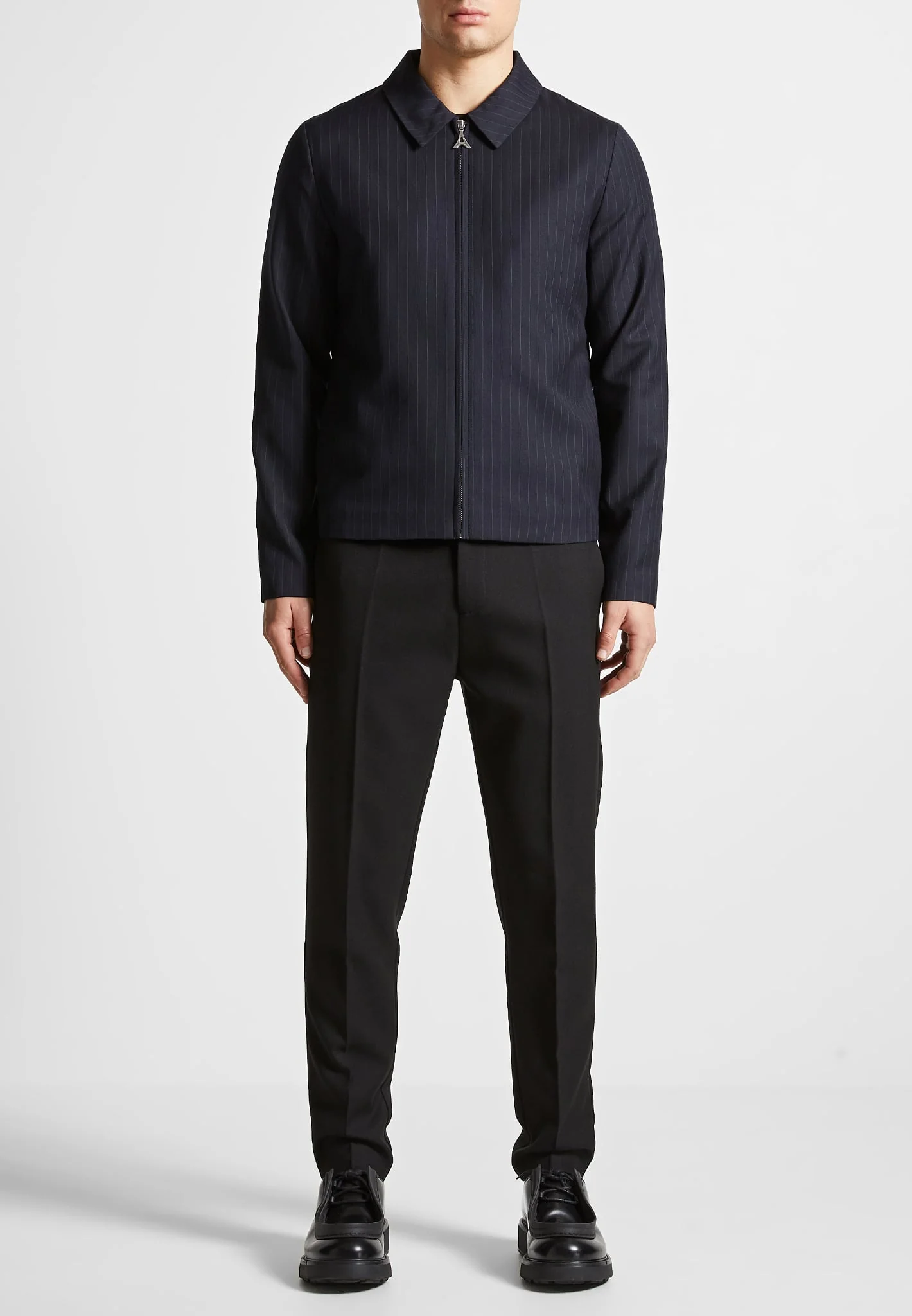 Pinstripe Tailored Jacket - Navy - Image 2