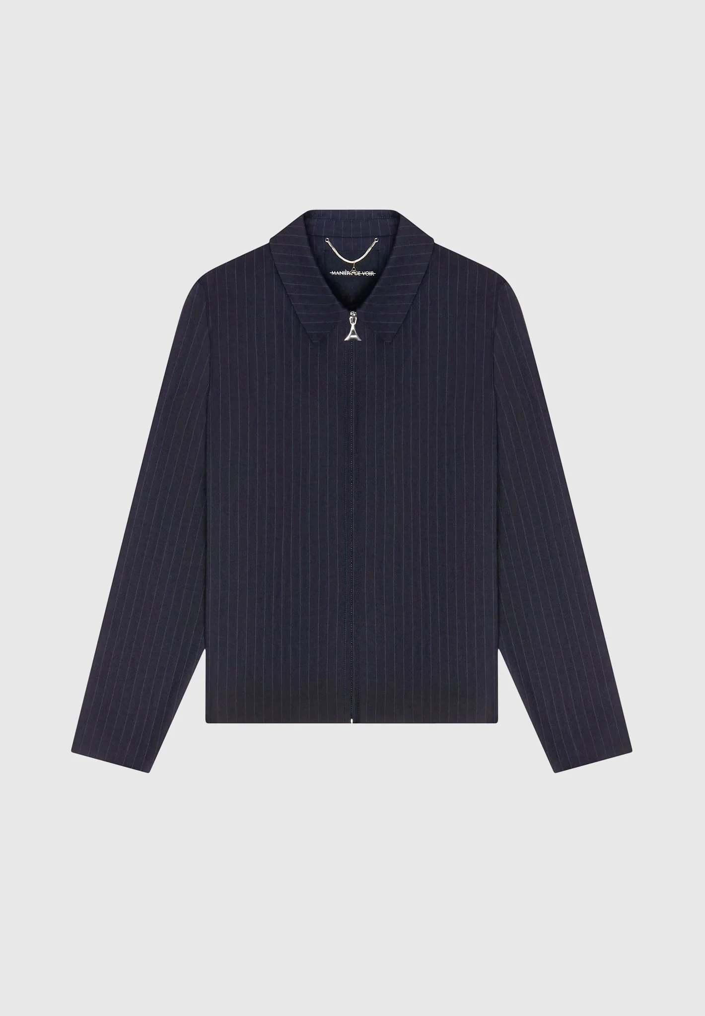 Pinstripe Tailored Jacket - Navy - Image 3