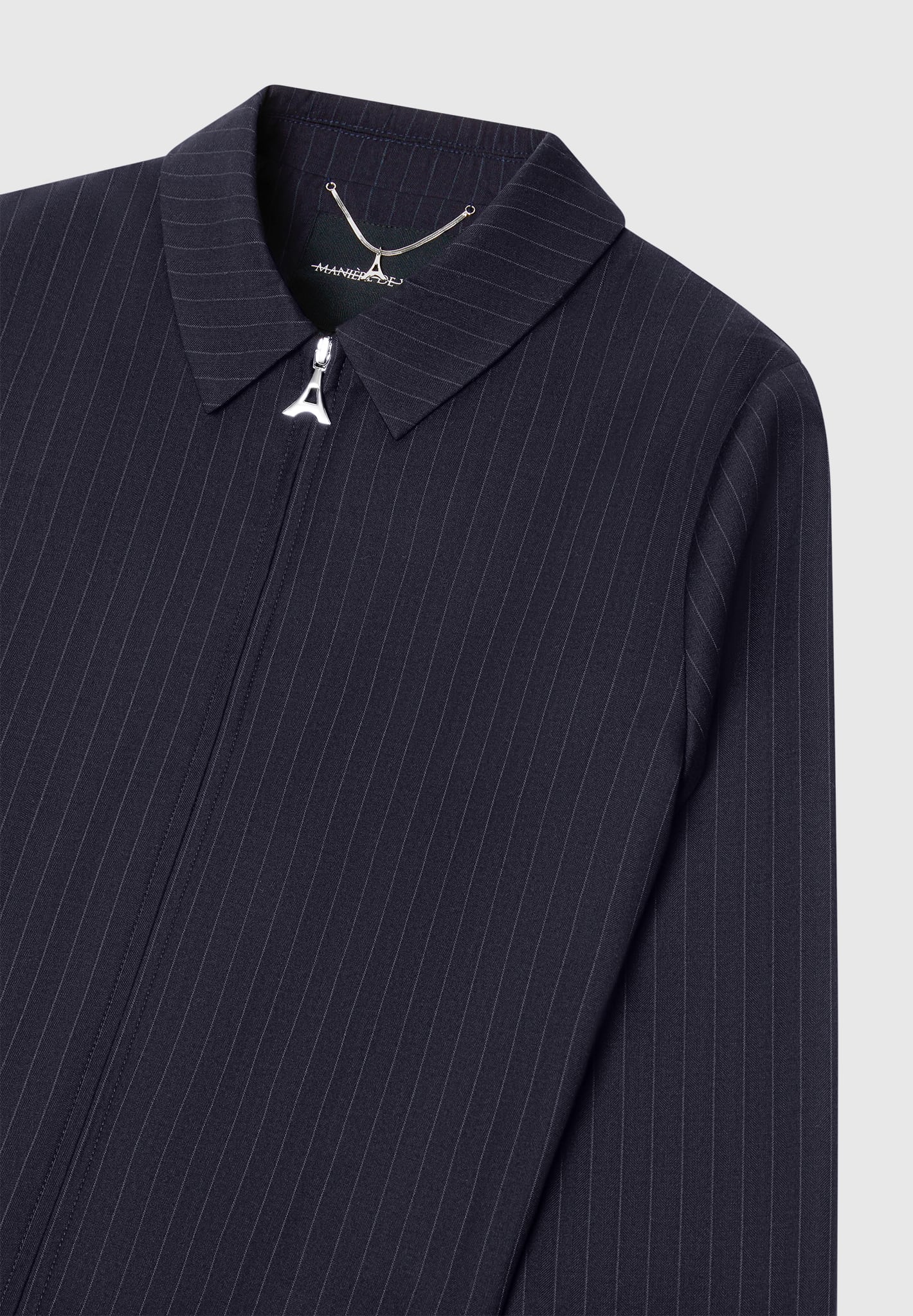 Pinstripe Tailored Jacket - Navy - Image 5