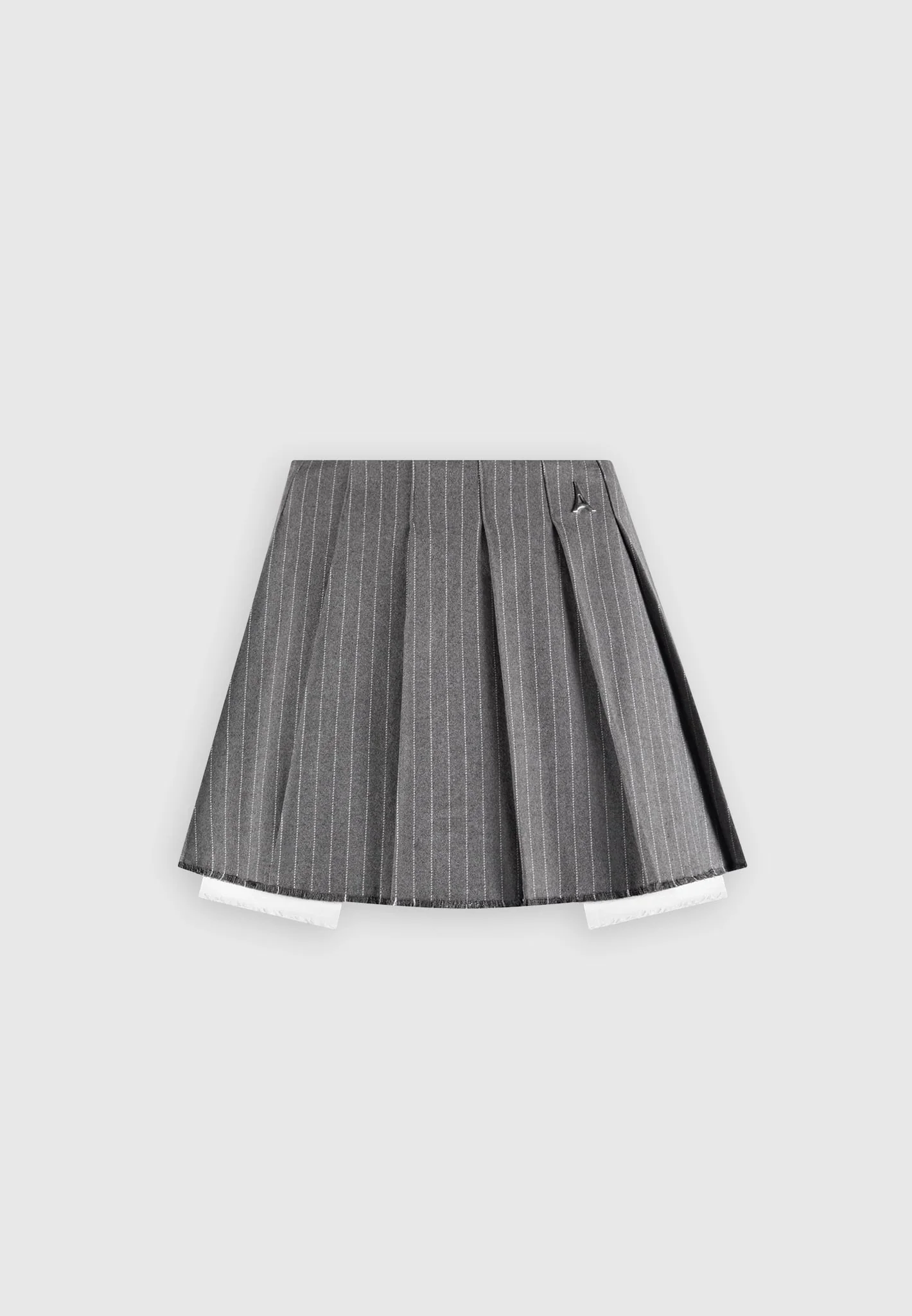 Juliette - Pinstripe Pleated Skort - Grey Pinstripe - Image 5