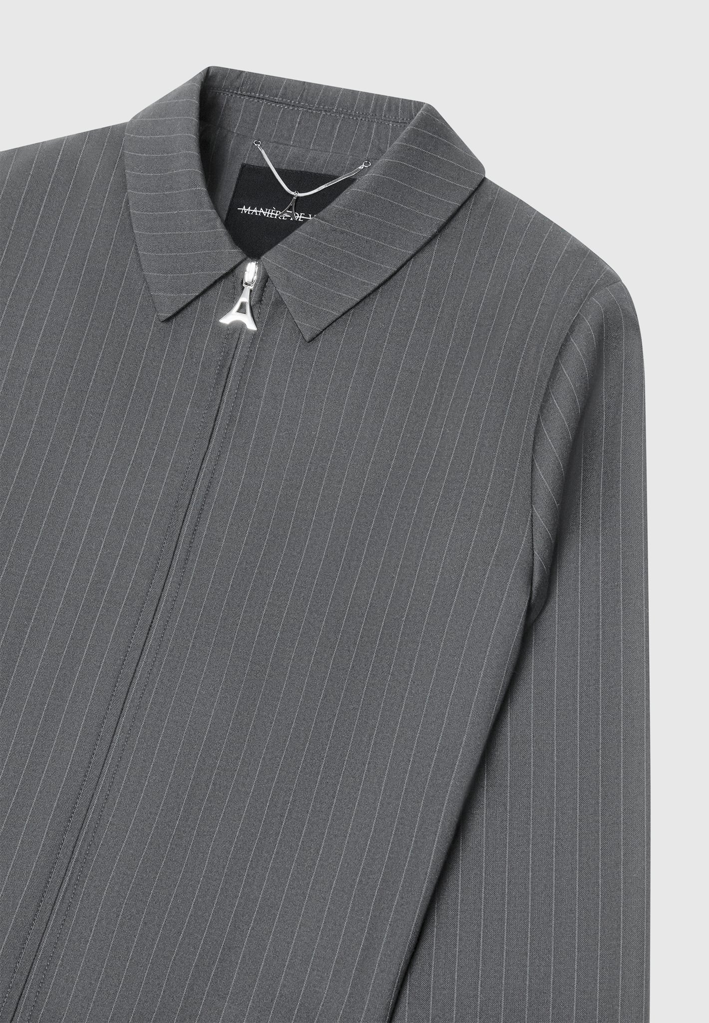Pinstripe Tailored Jacket - Grey - Image 5
