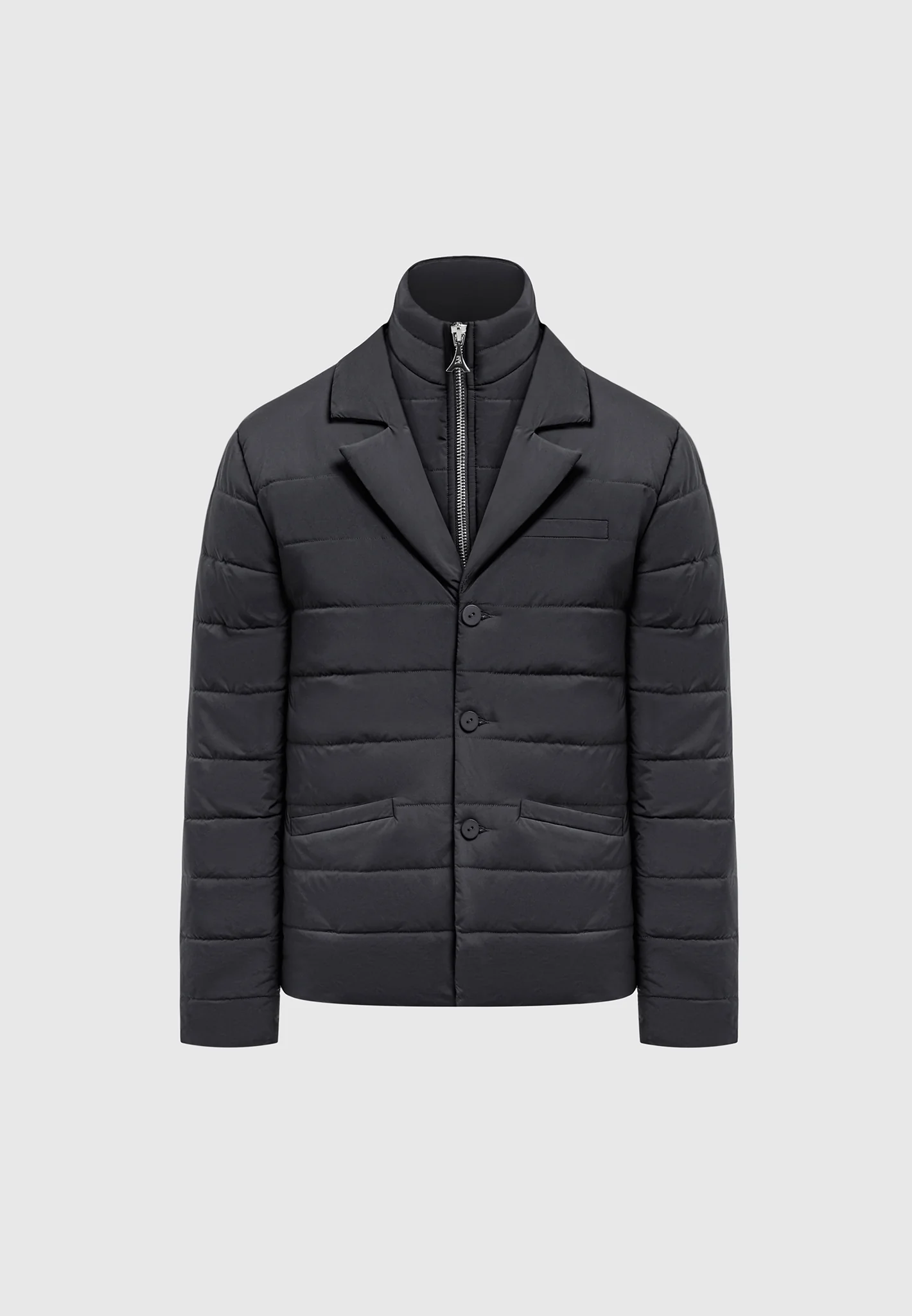 Quilted Blazer Jacket - Black - Image 3