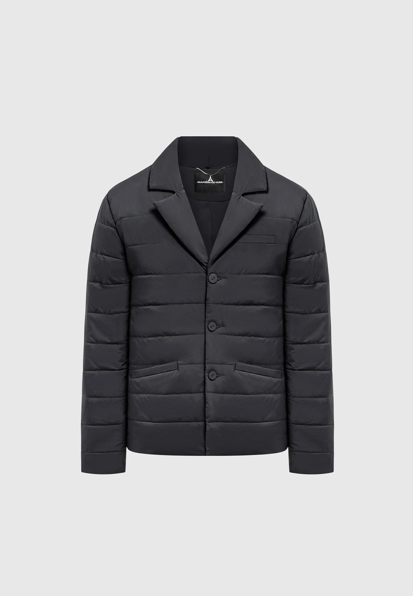 Quilted Blazer Jacket - Black - Image 7