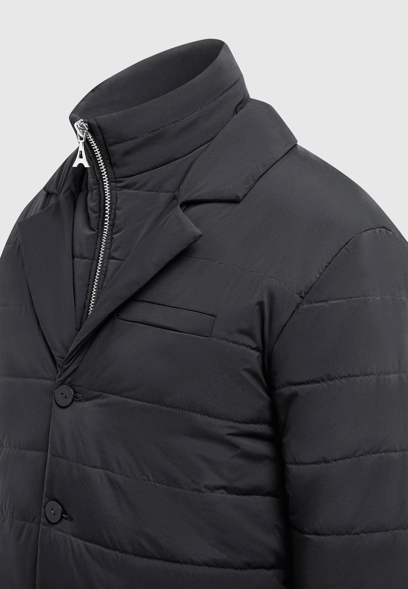 Quilted Blazer Jacket - Black - Image 8