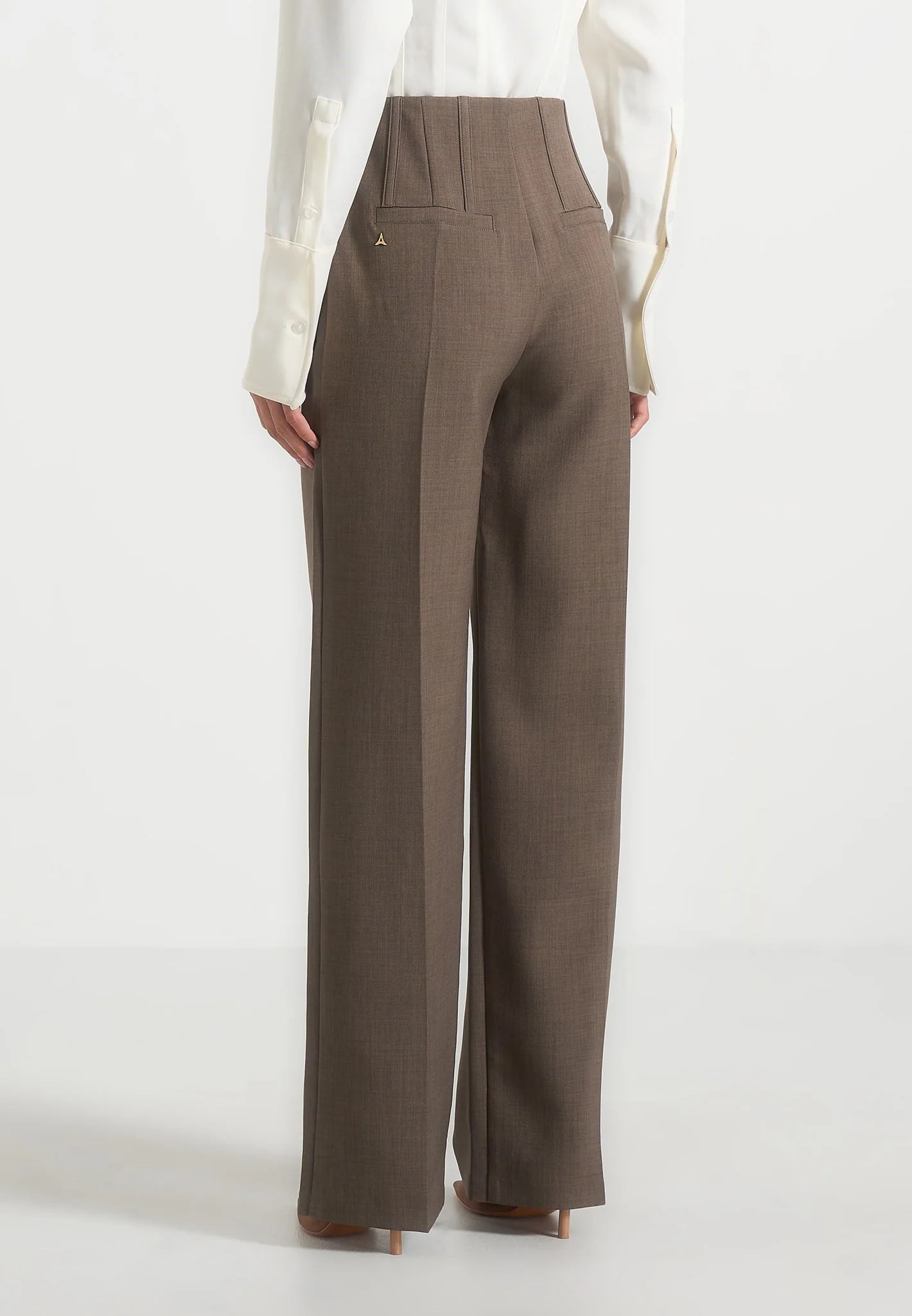 Rafaela - Corset Waist Tailored Trousers - Beige - Image 3