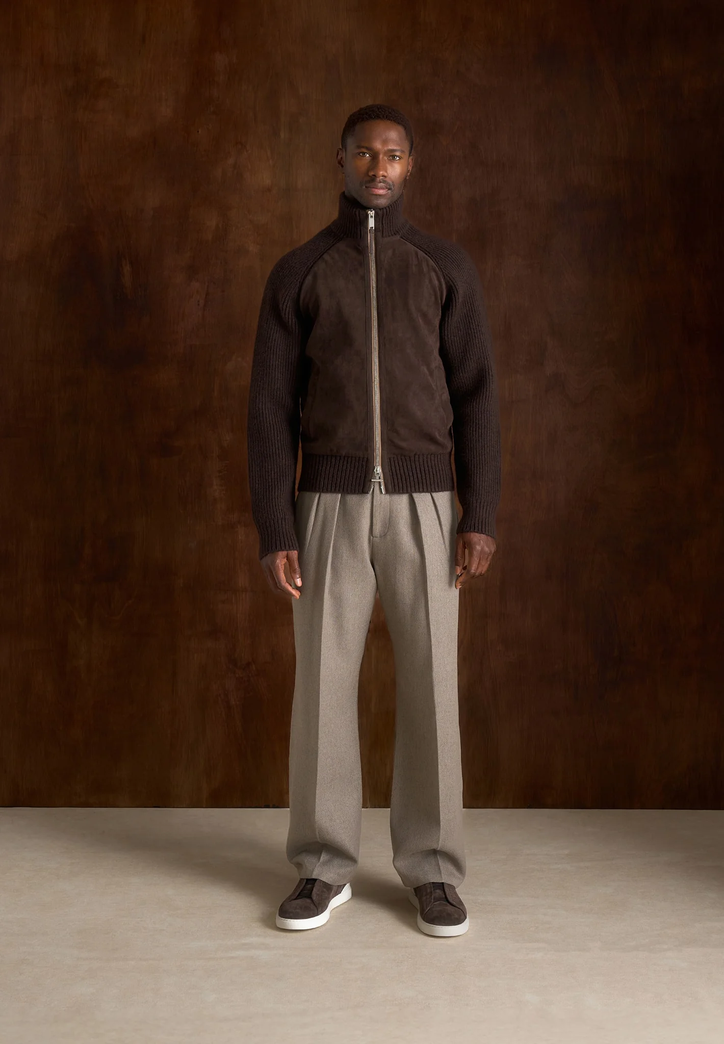 Rami - Suede & Knit Jacket - Brown - Image 2
