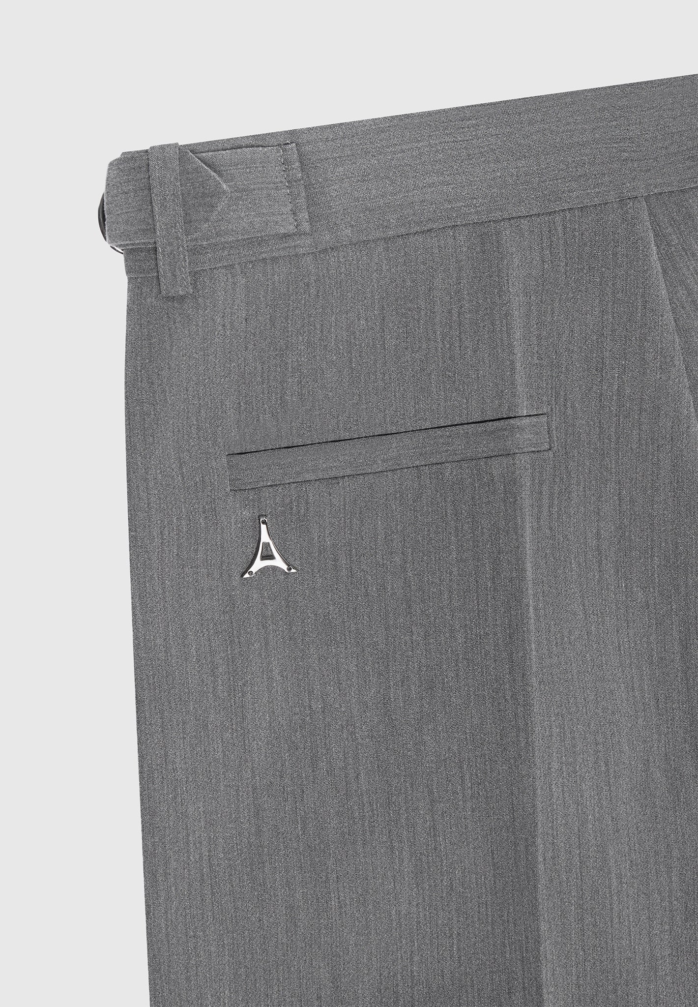 Relaxed Fit Grained Pleated Tailored Trousers - Dark Grey - Image 6