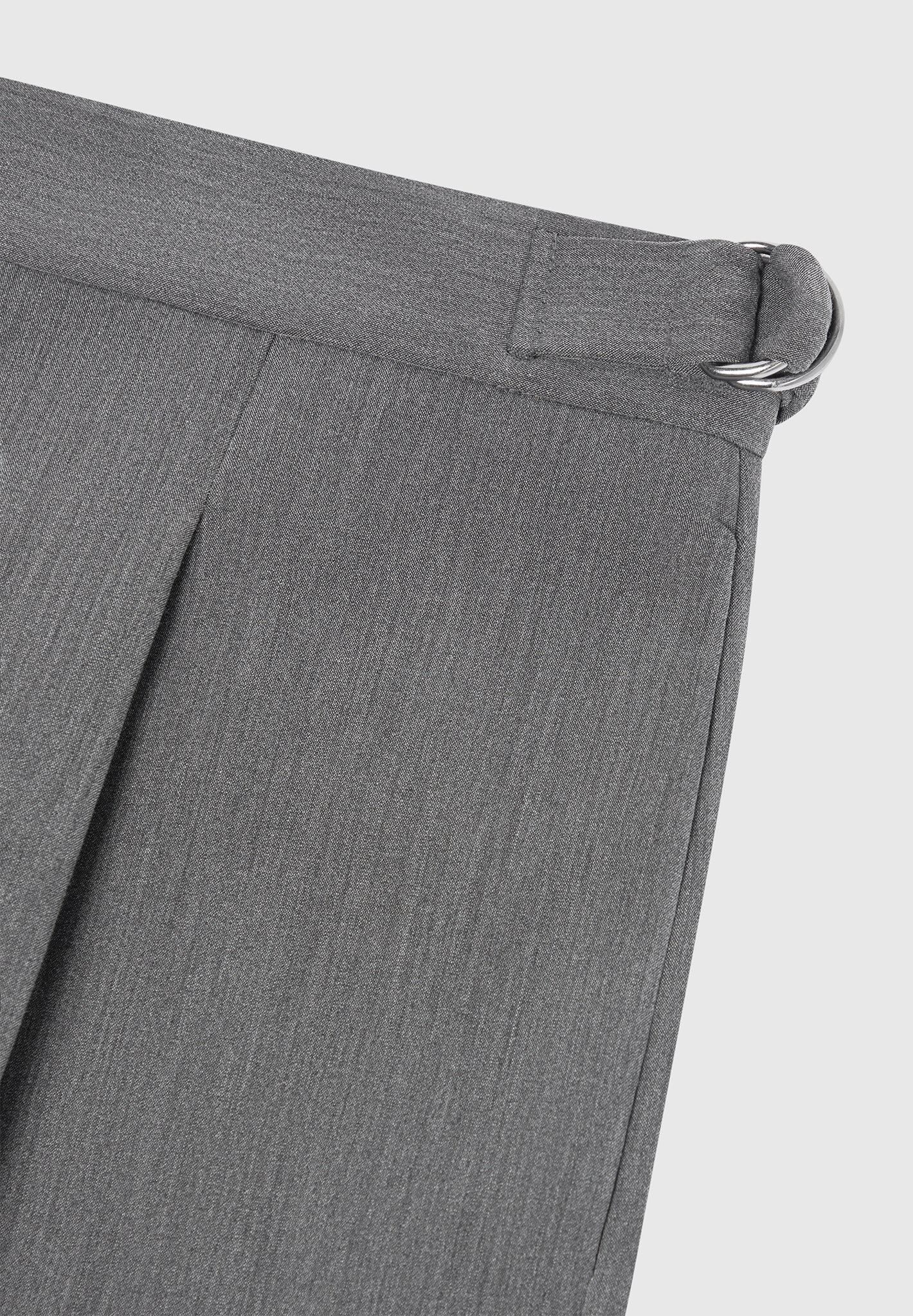 Relaxed Fit Grained Pleated Tailored Trousers - Dark Grey - Image 7