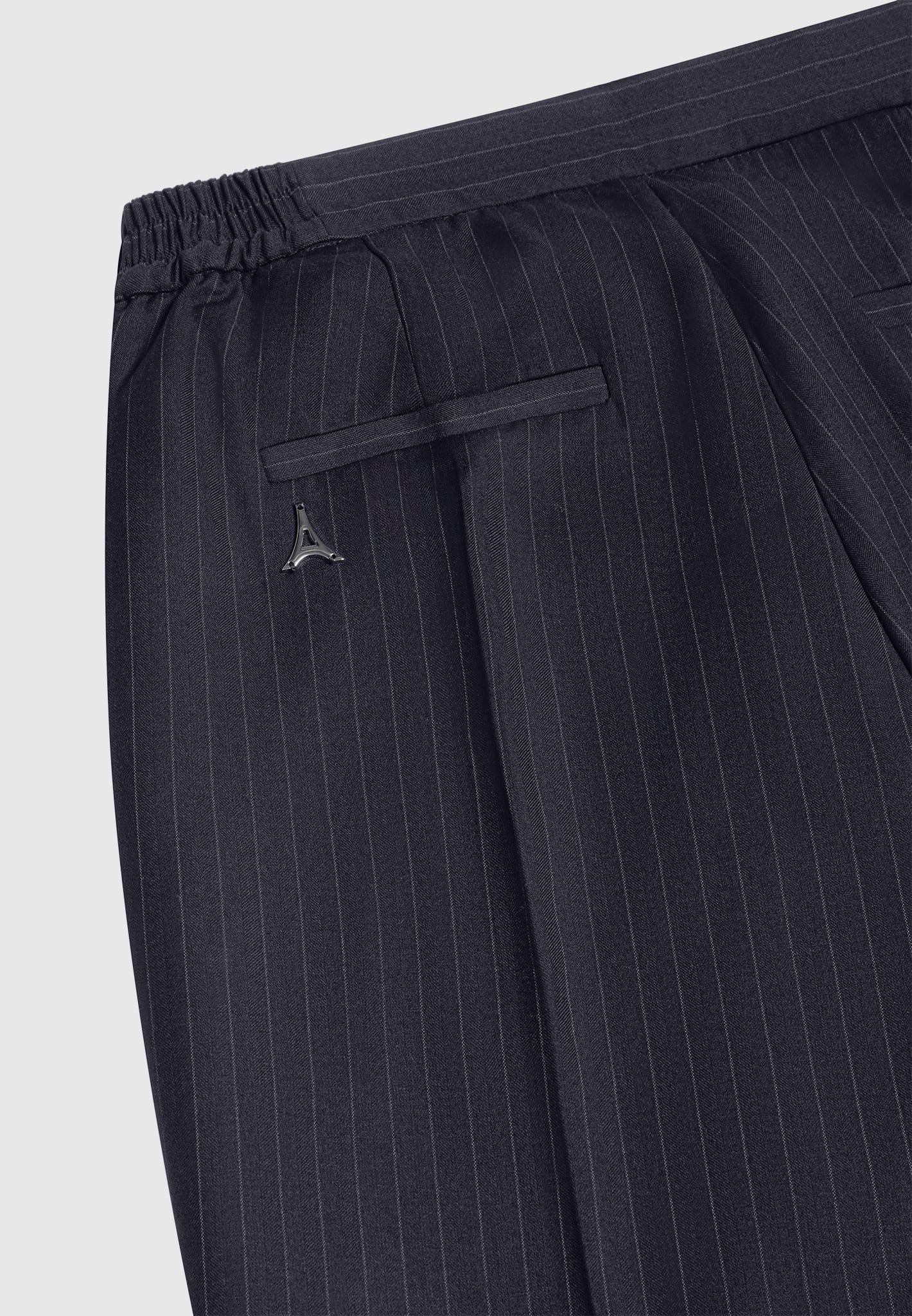 Relaxed Fit Pinstripe Tailored Trousers - Navy - Image 5