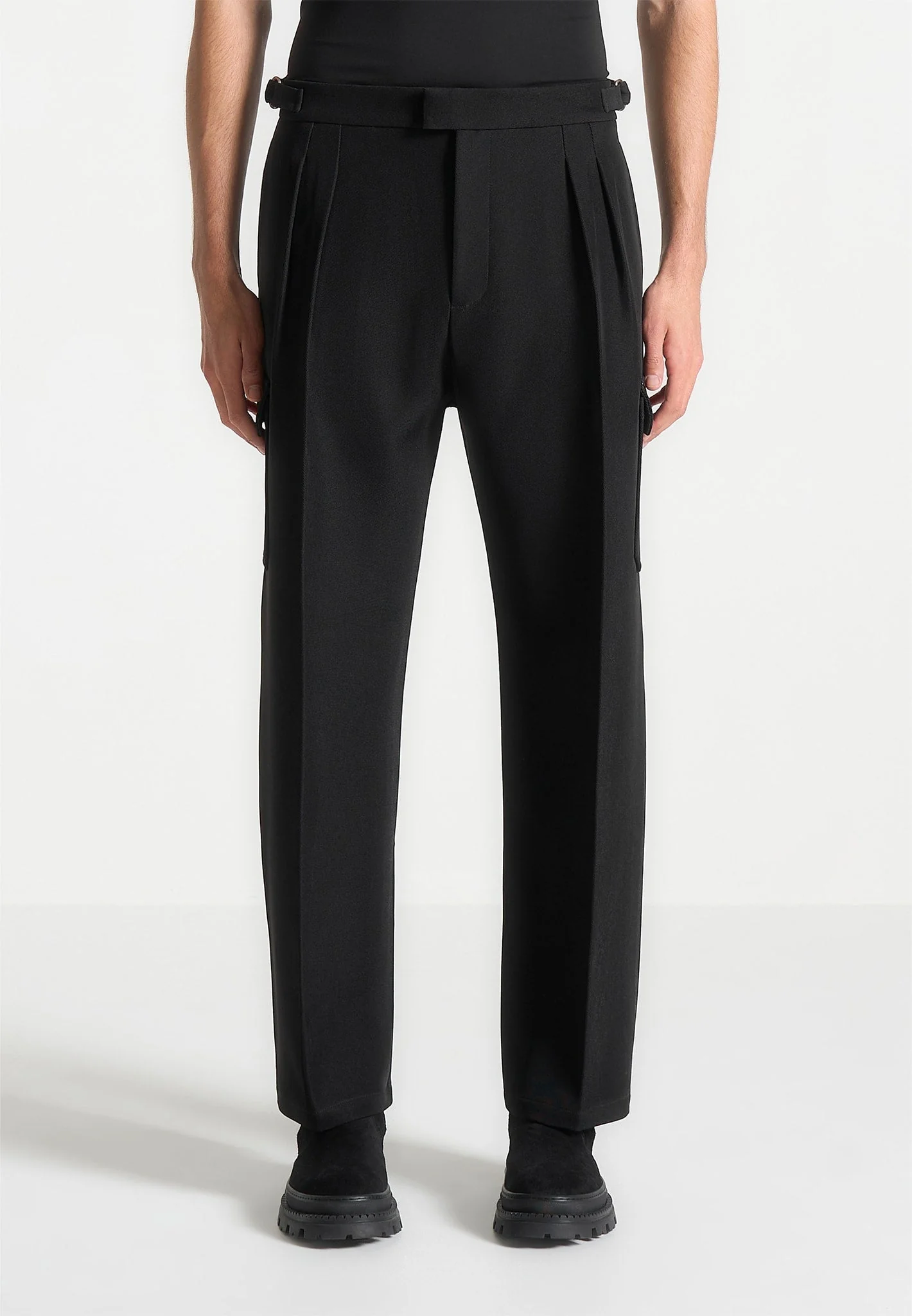 Maurice - Relaxed Fit Twill Pocket Trousers - Black - Image 3