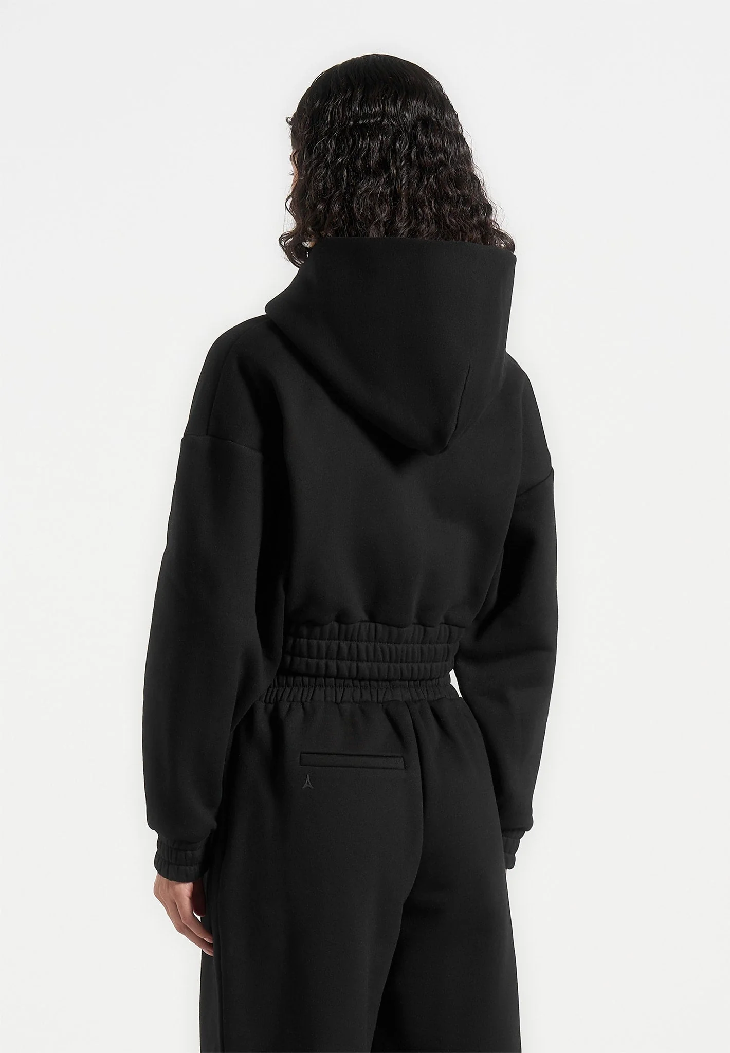 Josiane - Relaxed Zip Through Hoodie - Black - Image 3