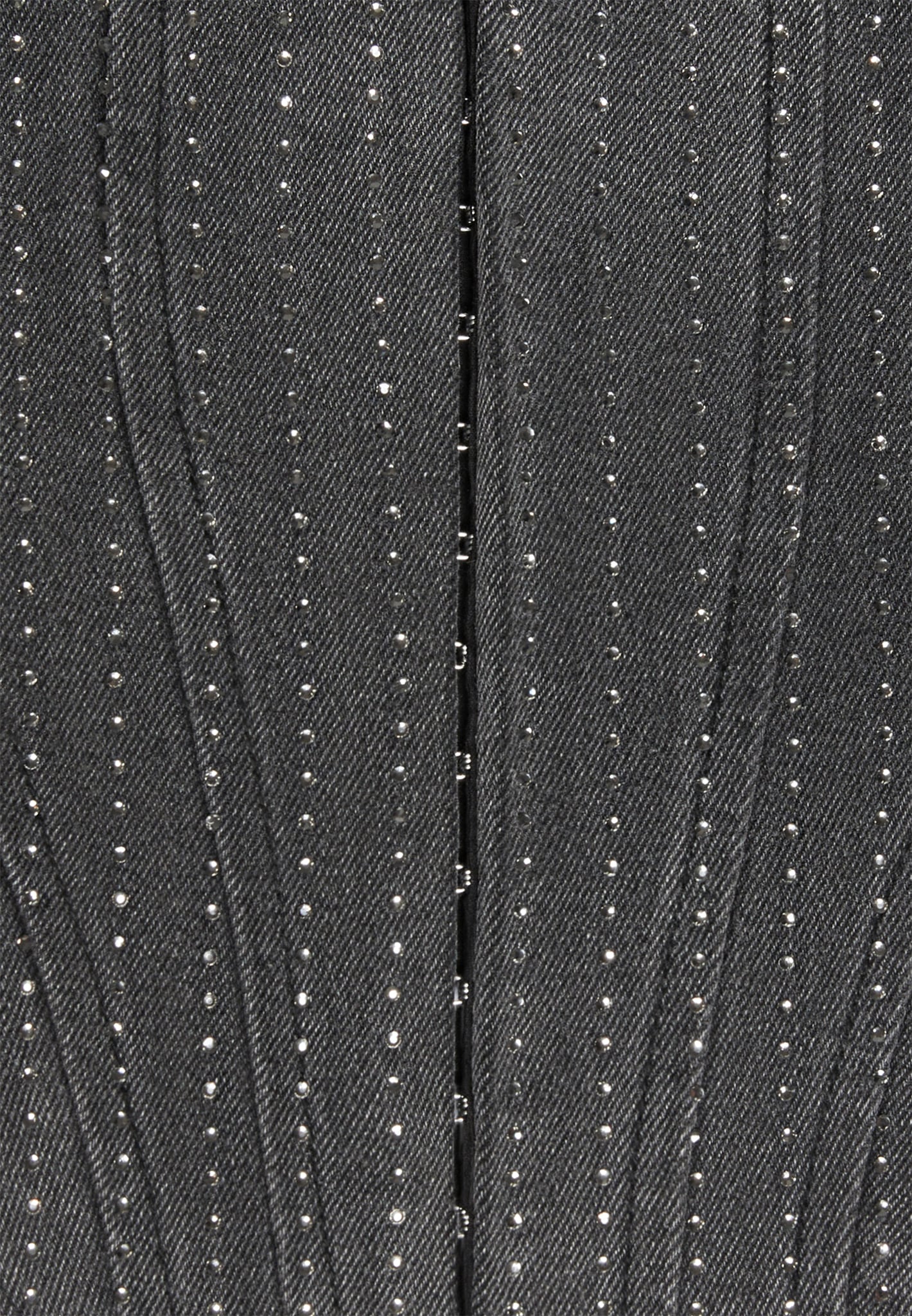 Rhinestone Denim Corset - Washed Grey - Image 7