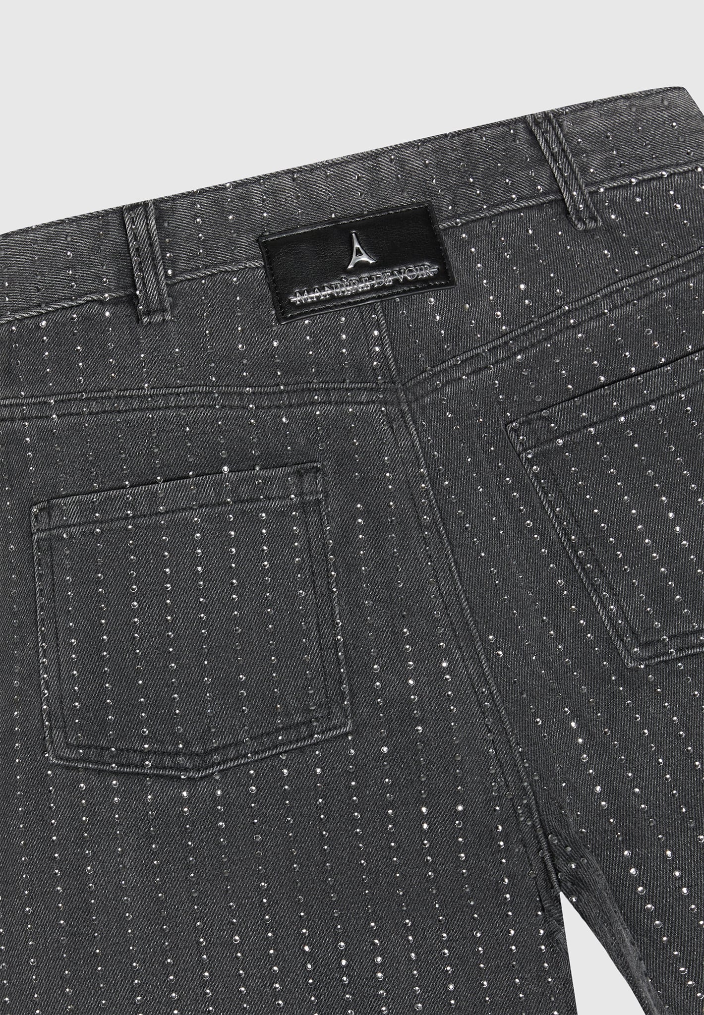 Rhinestone Mom Jeans - Washed Grey - Image 8