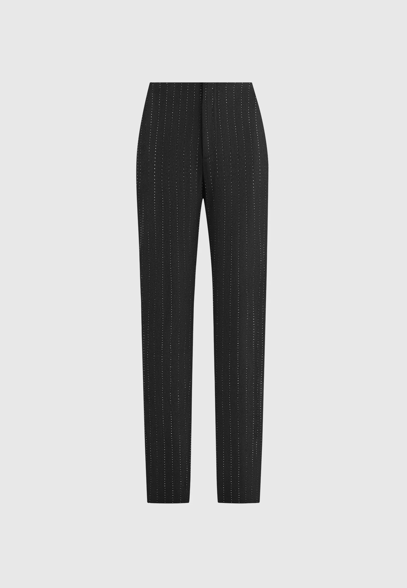 Rhinestone Tailored Straight Leg Trousers - Black - Image 5
