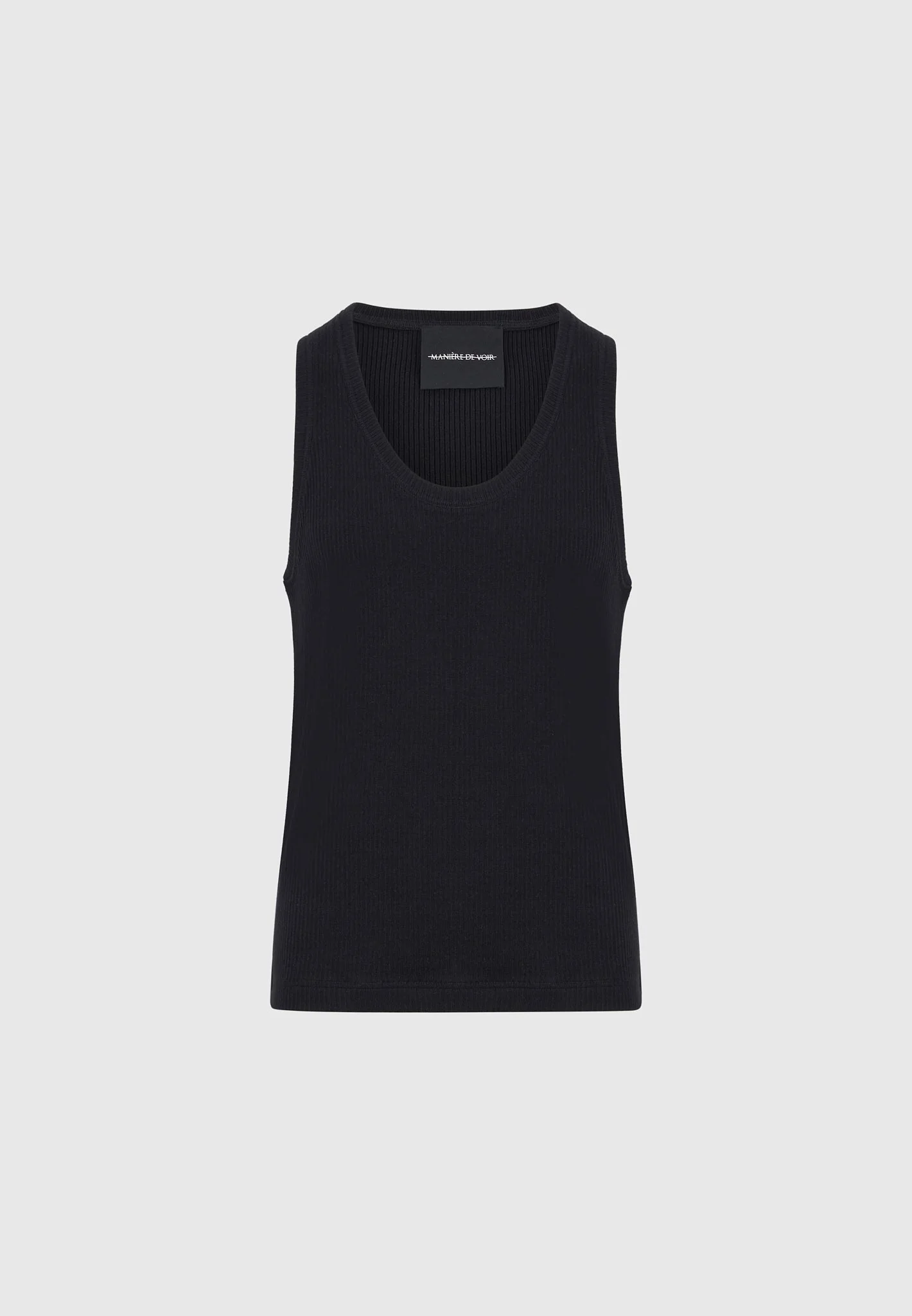 Justin - Ribbed Cotton Vest - Black - Image 5