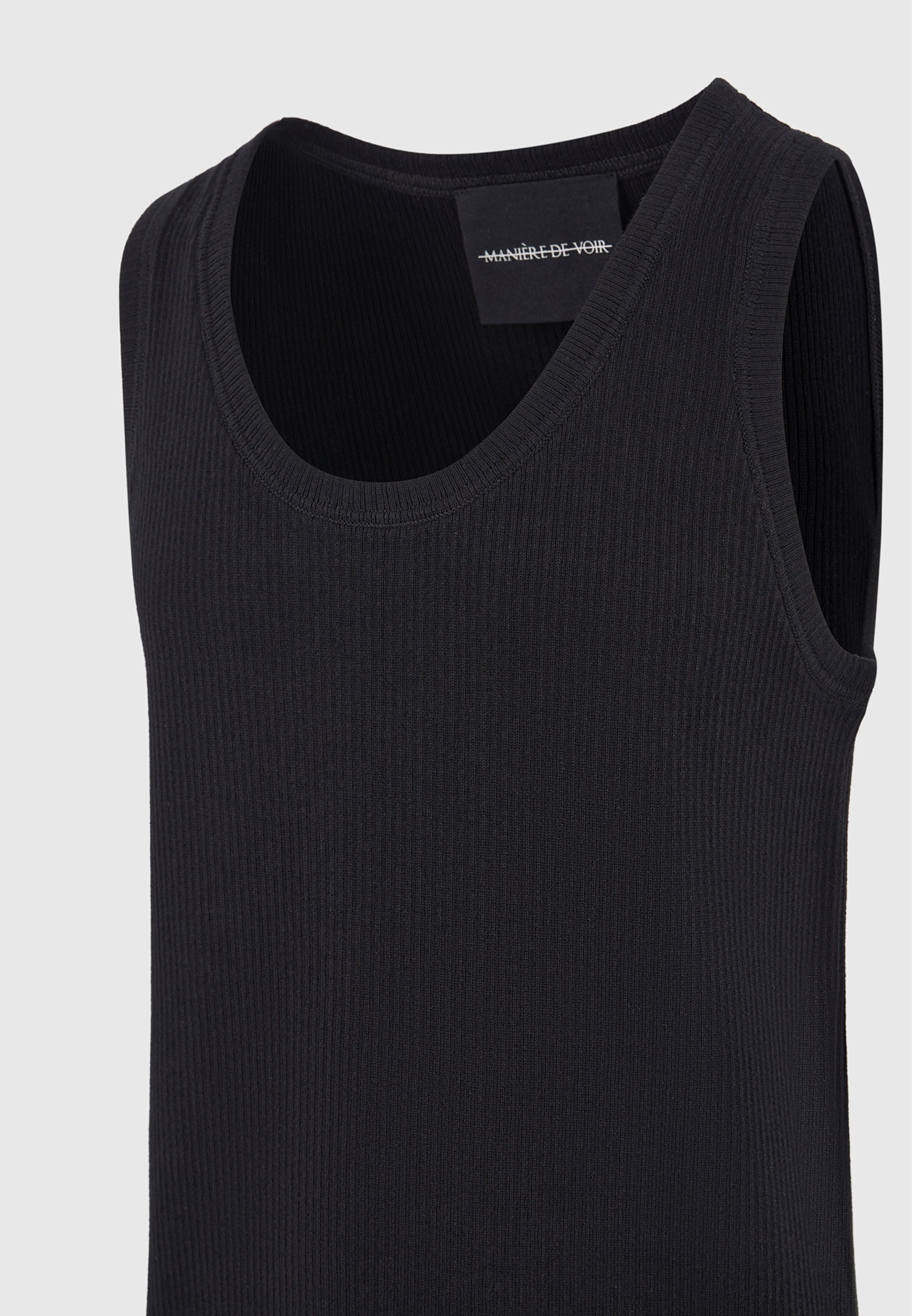 Justin - Ribbed Cotton Vest - Black - Image 6