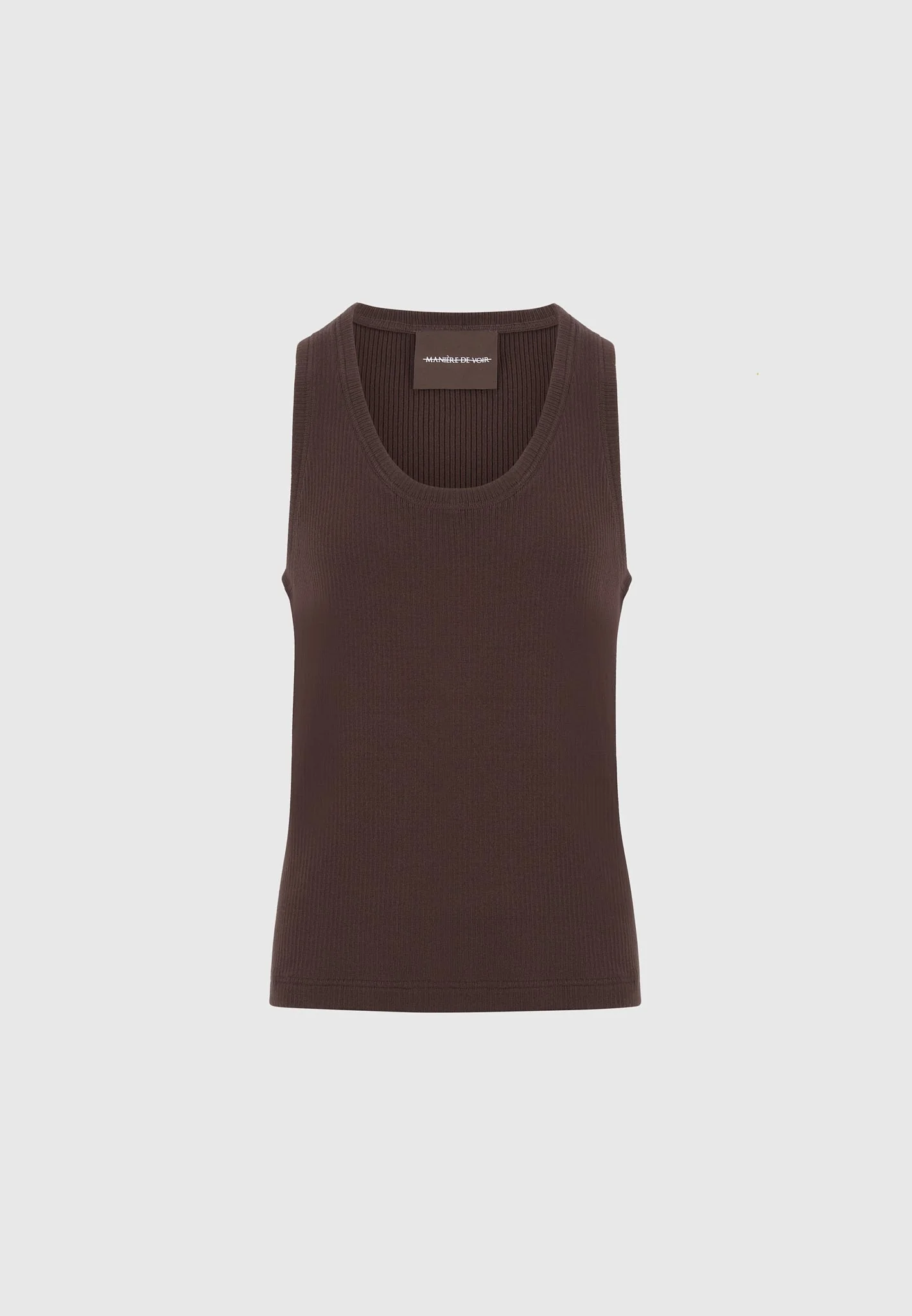 Justin - Ribbed Cotton Vest - Dark Brown - Image 5