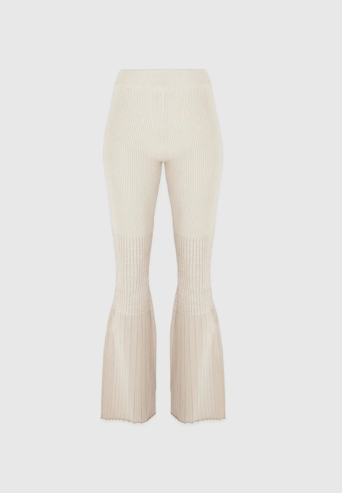 Ribbed Ombré Flared Leggings - Beige - Image 5