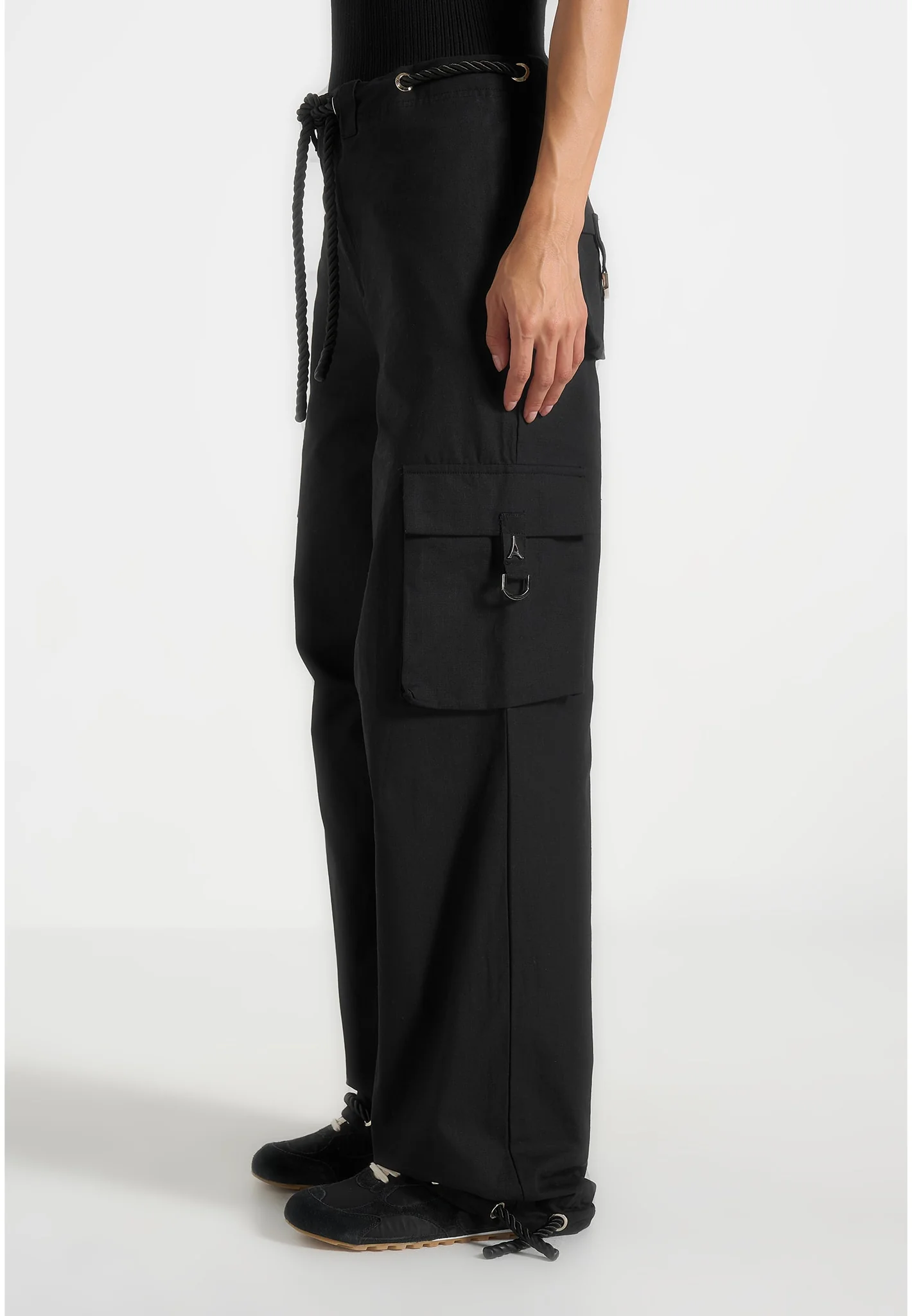 Rosa - Ripstop Parachute Cargo Pants - Black - Image 2