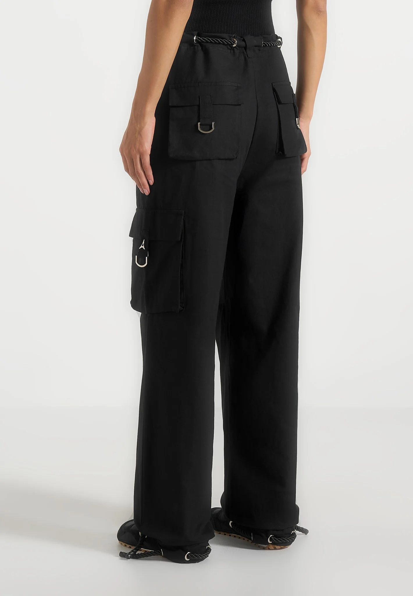 Rosa - Ripstop Parachute Cargo Pants - Black - Image 3
