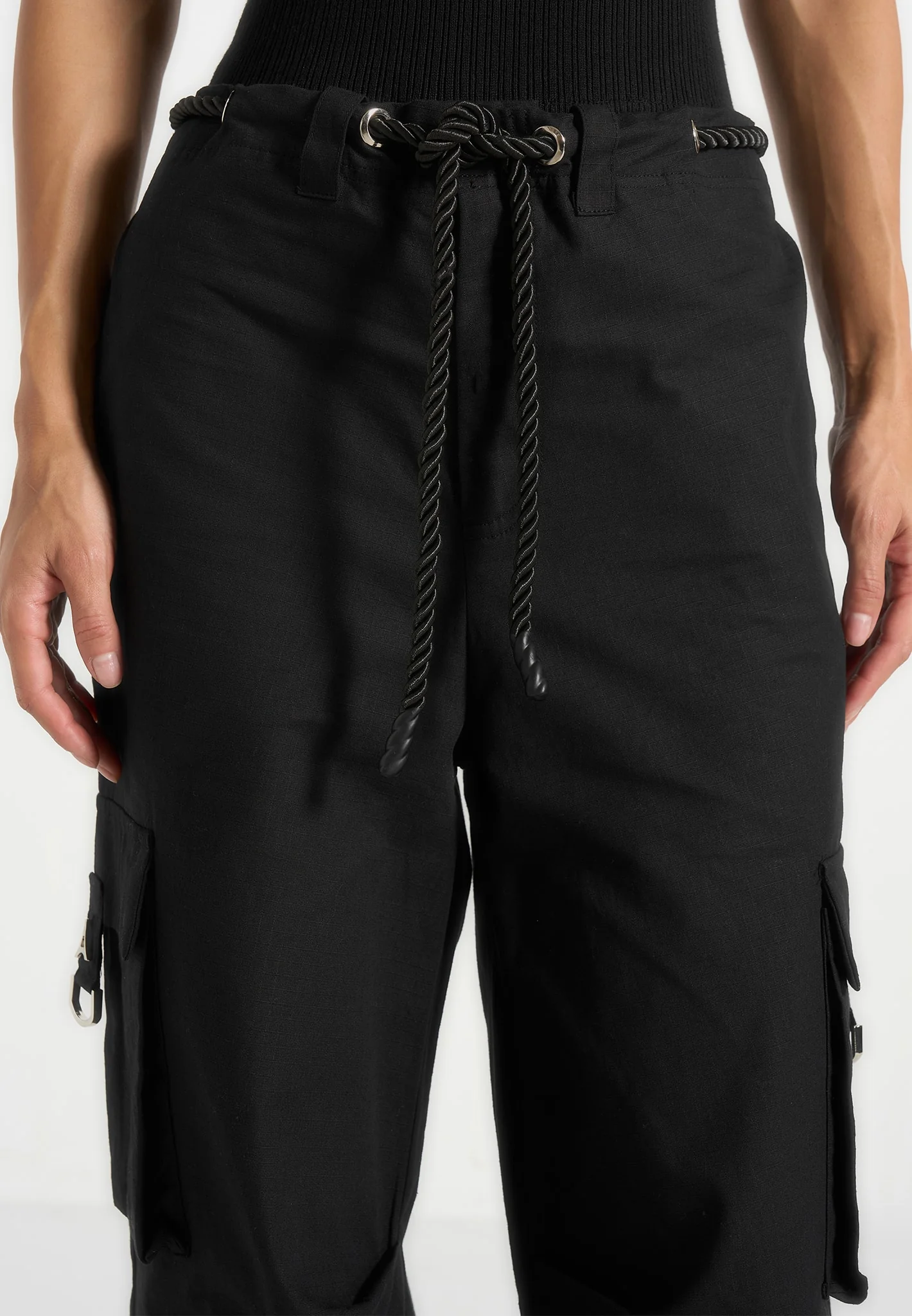 Rosa - Ripstop Parachute Cargo Pants - Black - Image 6