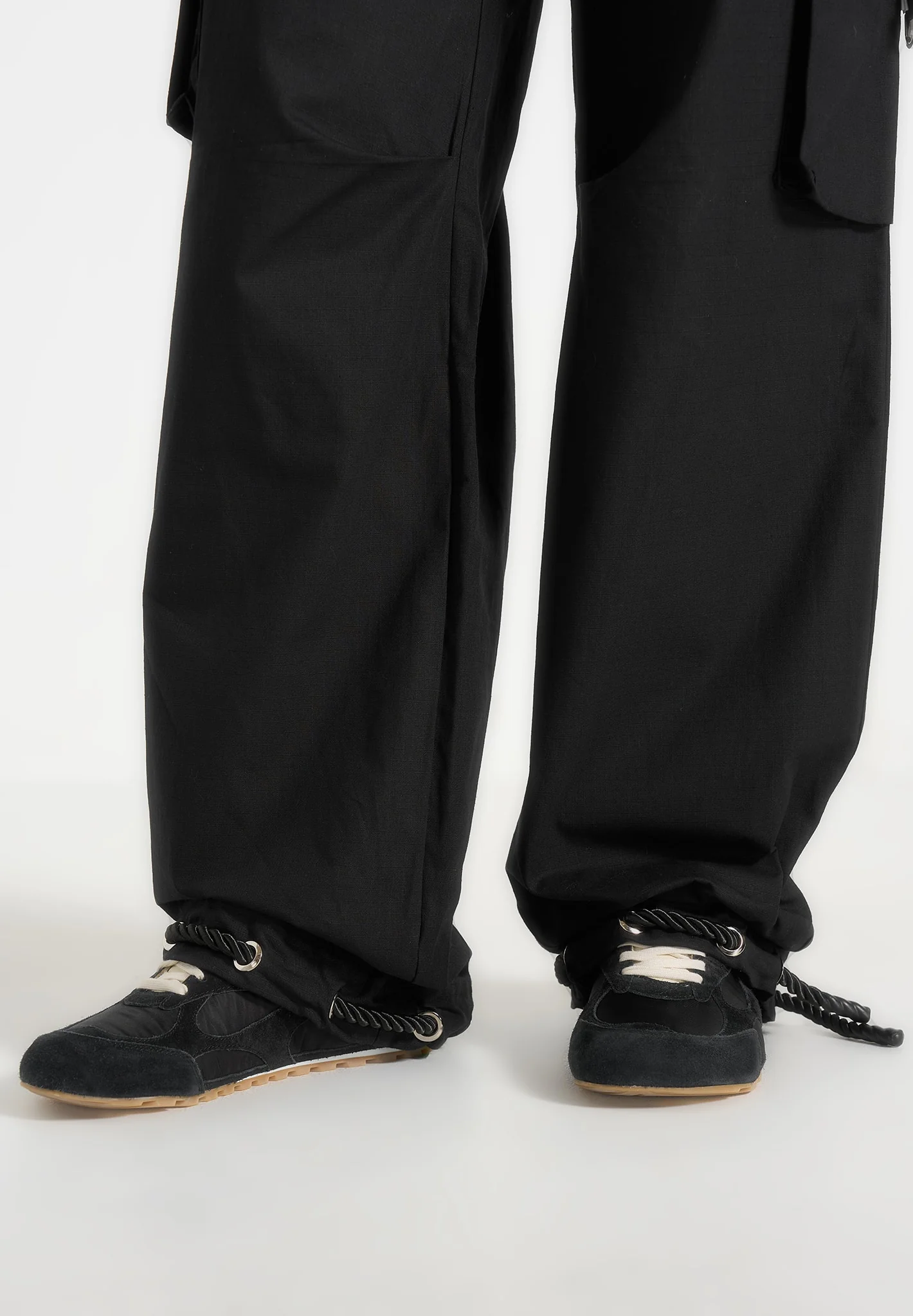 Rosa - Ripstop Parachute Cargo Pants - Black - Image 7