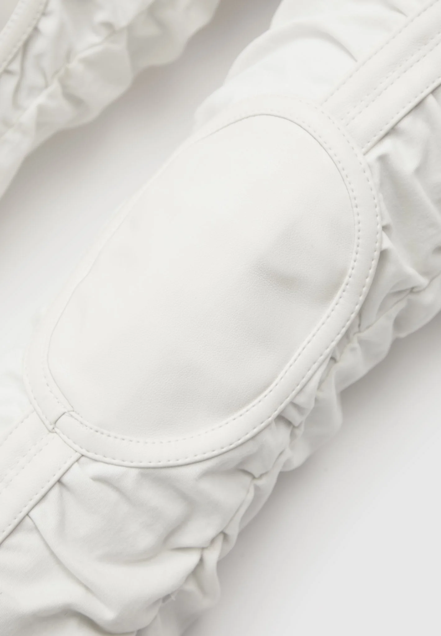 Ruched Trousers with Knee Patch - White - Image 7