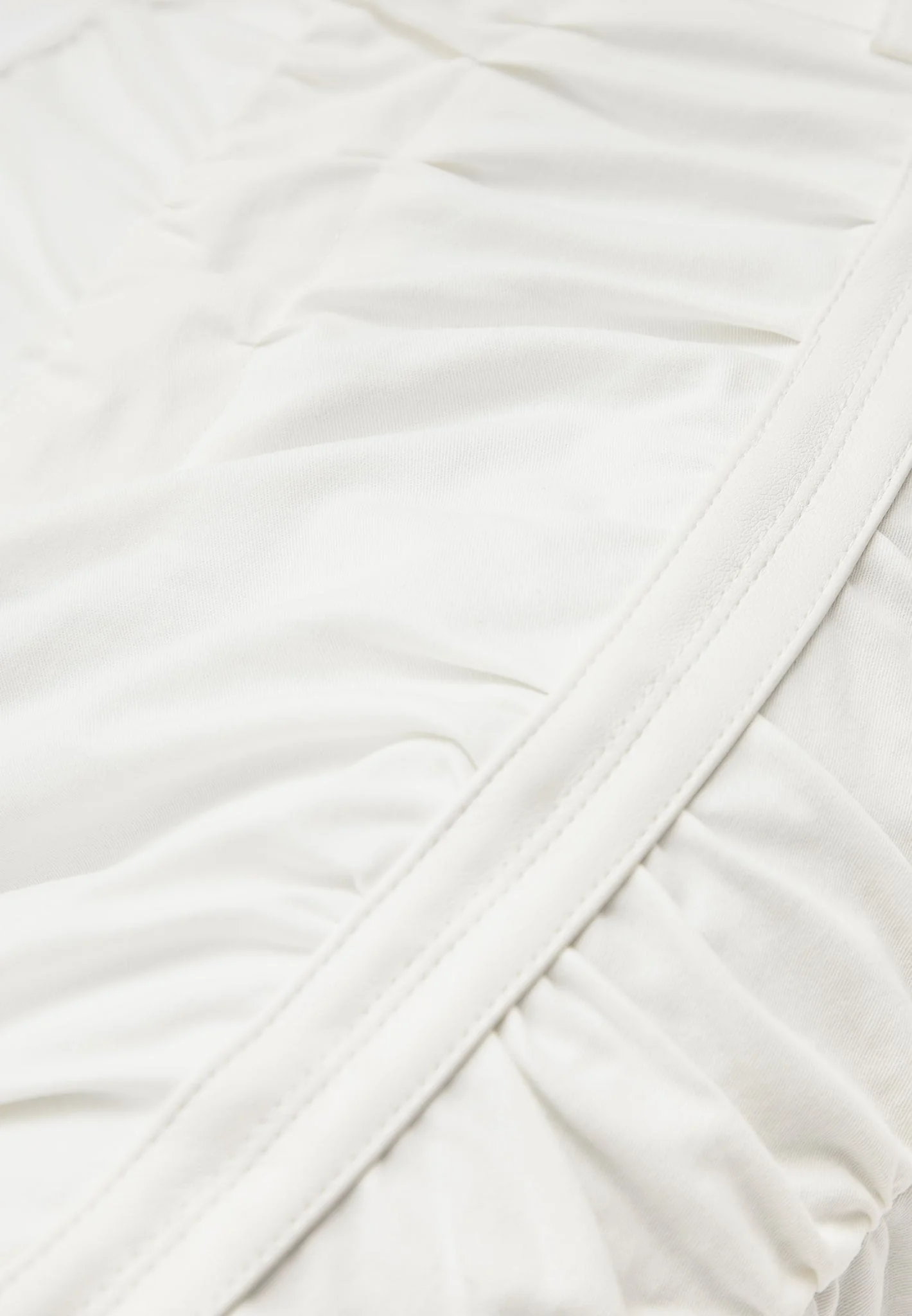 Ruched Trousers with Knee Patch - White - Image 8