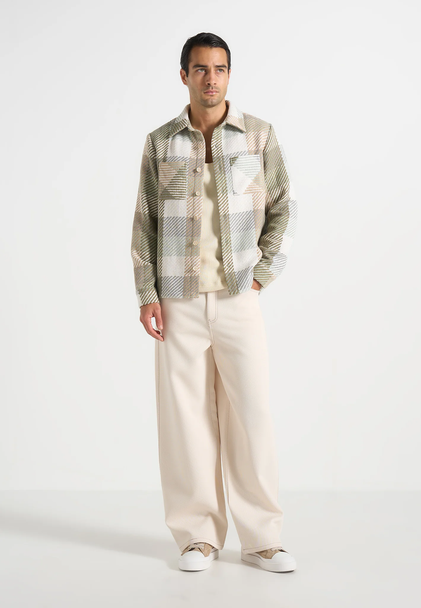 Rune - Unisex Check Overshirt - Sage - Image 2