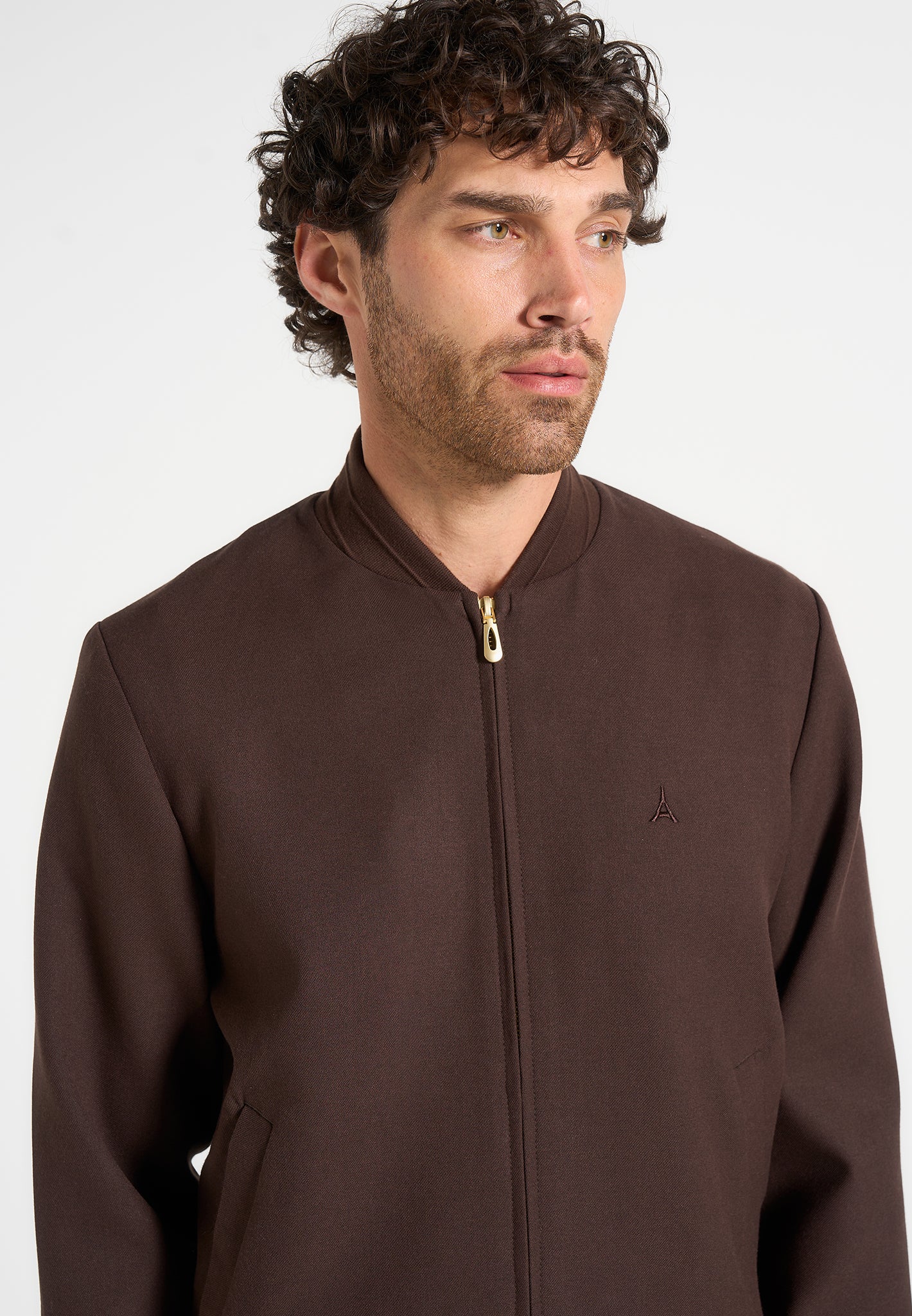 Sami - Tailored Bomber Jacket - Brown - Image 4