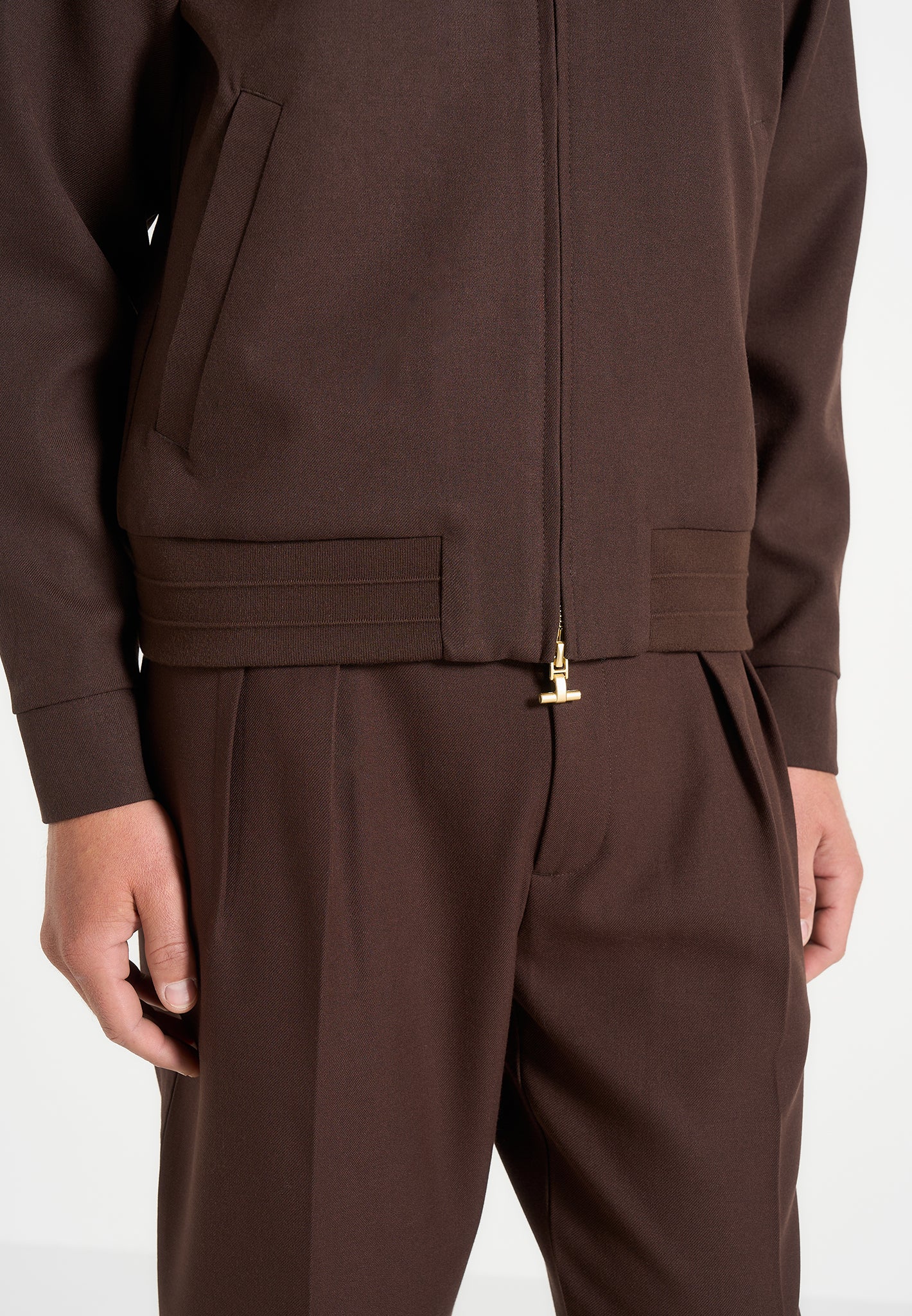Sami - Tailored Bomber Jacket - Brown - Image 5