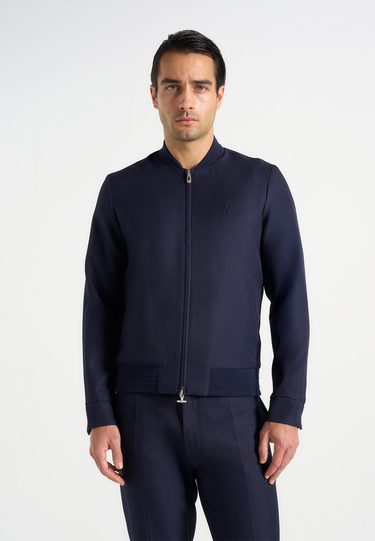 Sami - Tailored Bomber Jacket - Navy - Image 2