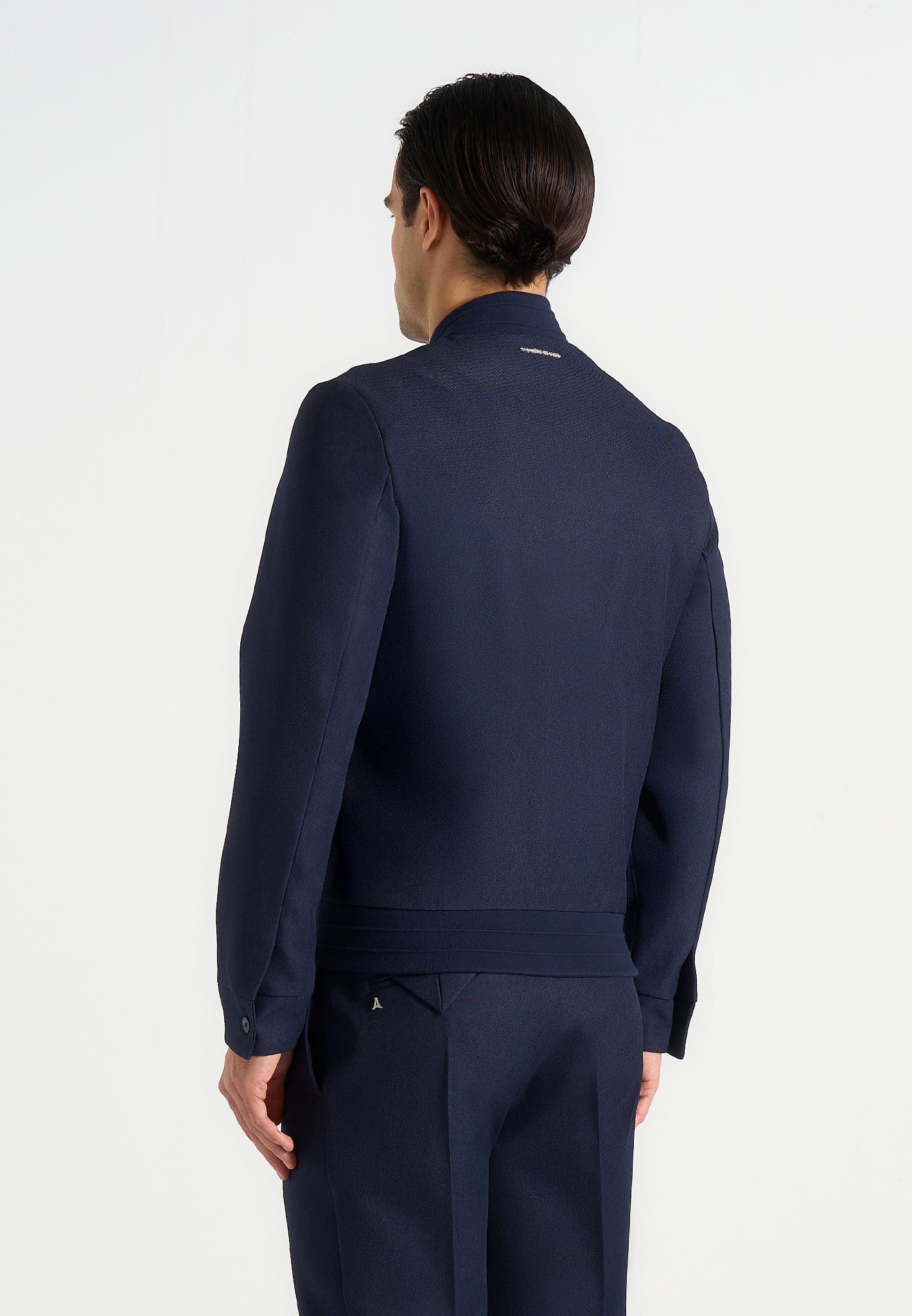Sami - Tailored Bomber Jacket - Navy - Image 4