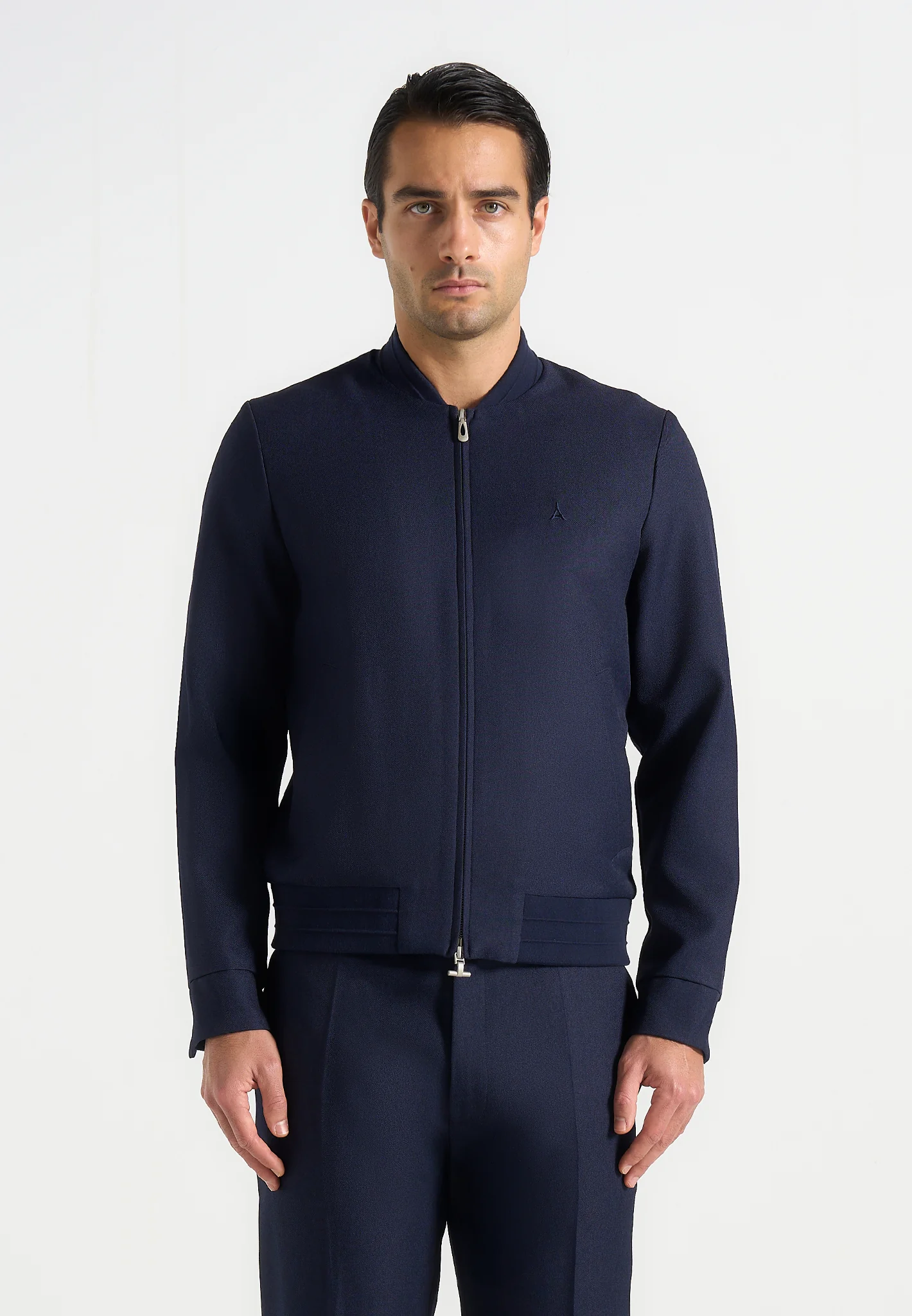 Sami - Tailored Bomber Jacket - Navy - Image 5