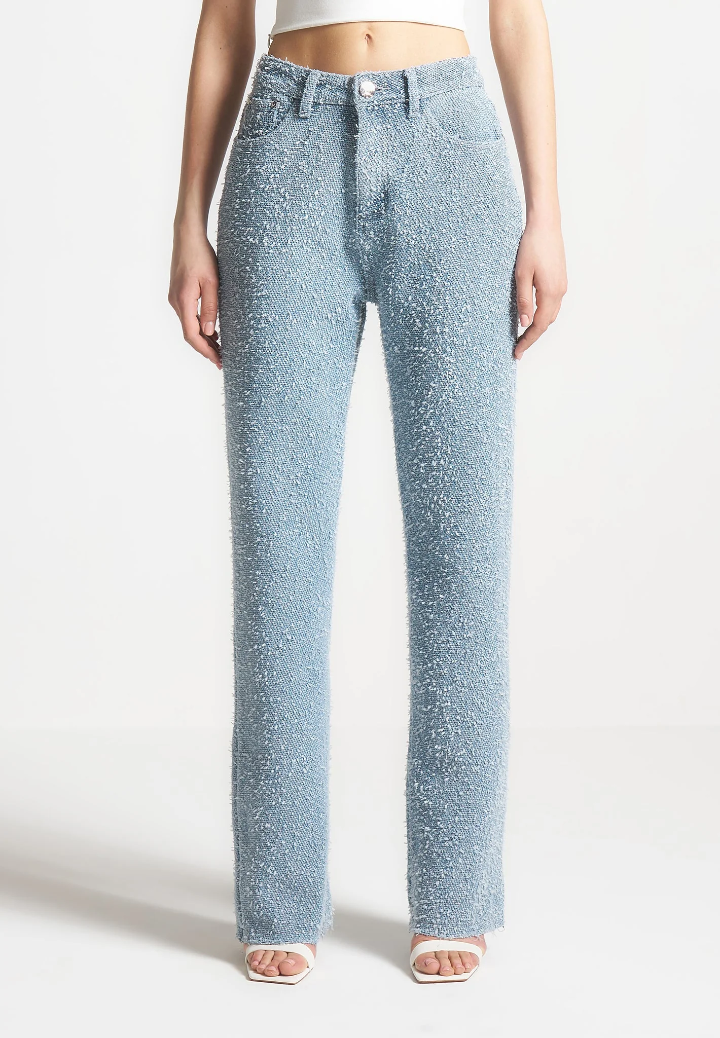 Sara - Boucle Straight Leg Jeans - Light Blue - Image 3