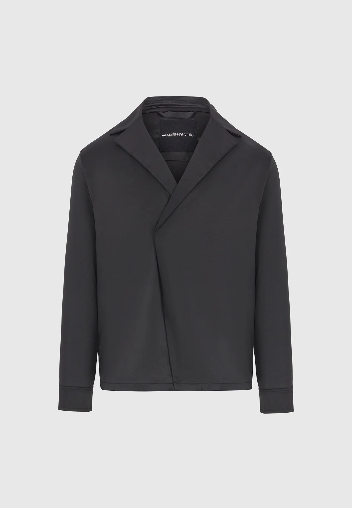 Alban - Satin Double Breasted Shirt - Black - Image 4