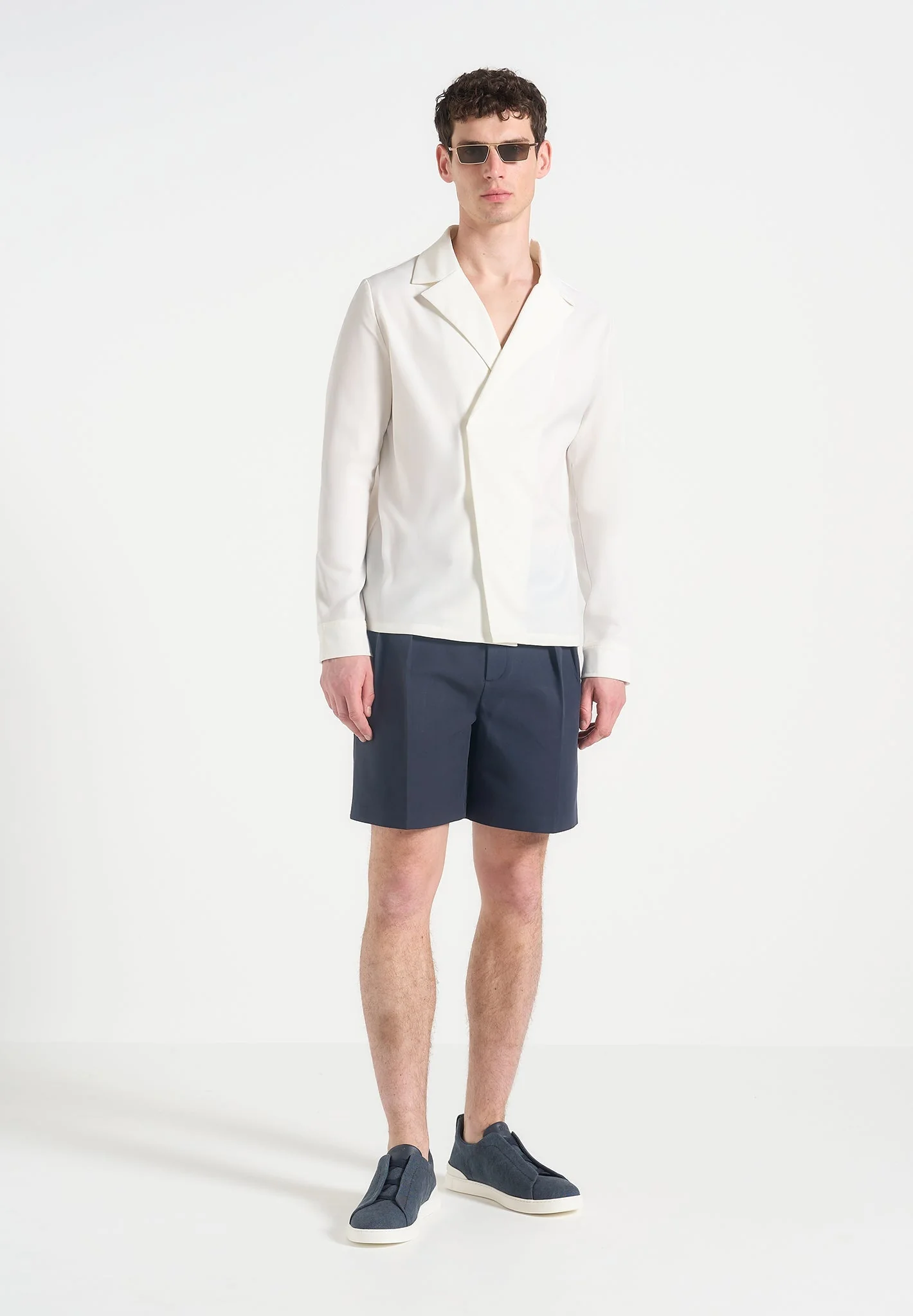 Alban - Satin Double Breasted Shirt - White - Image 2