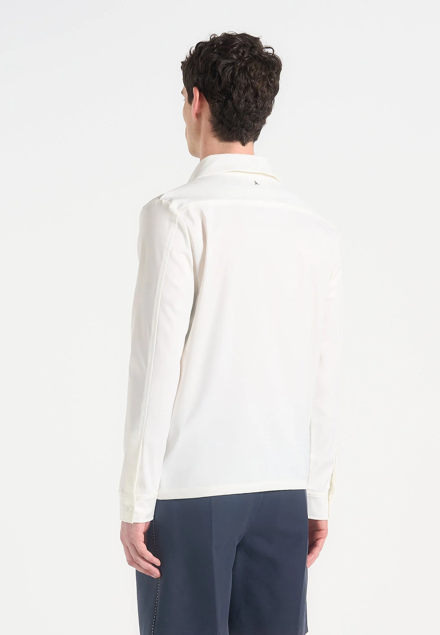 Alban - Satin Double Breasted Shirt - White - Image 4