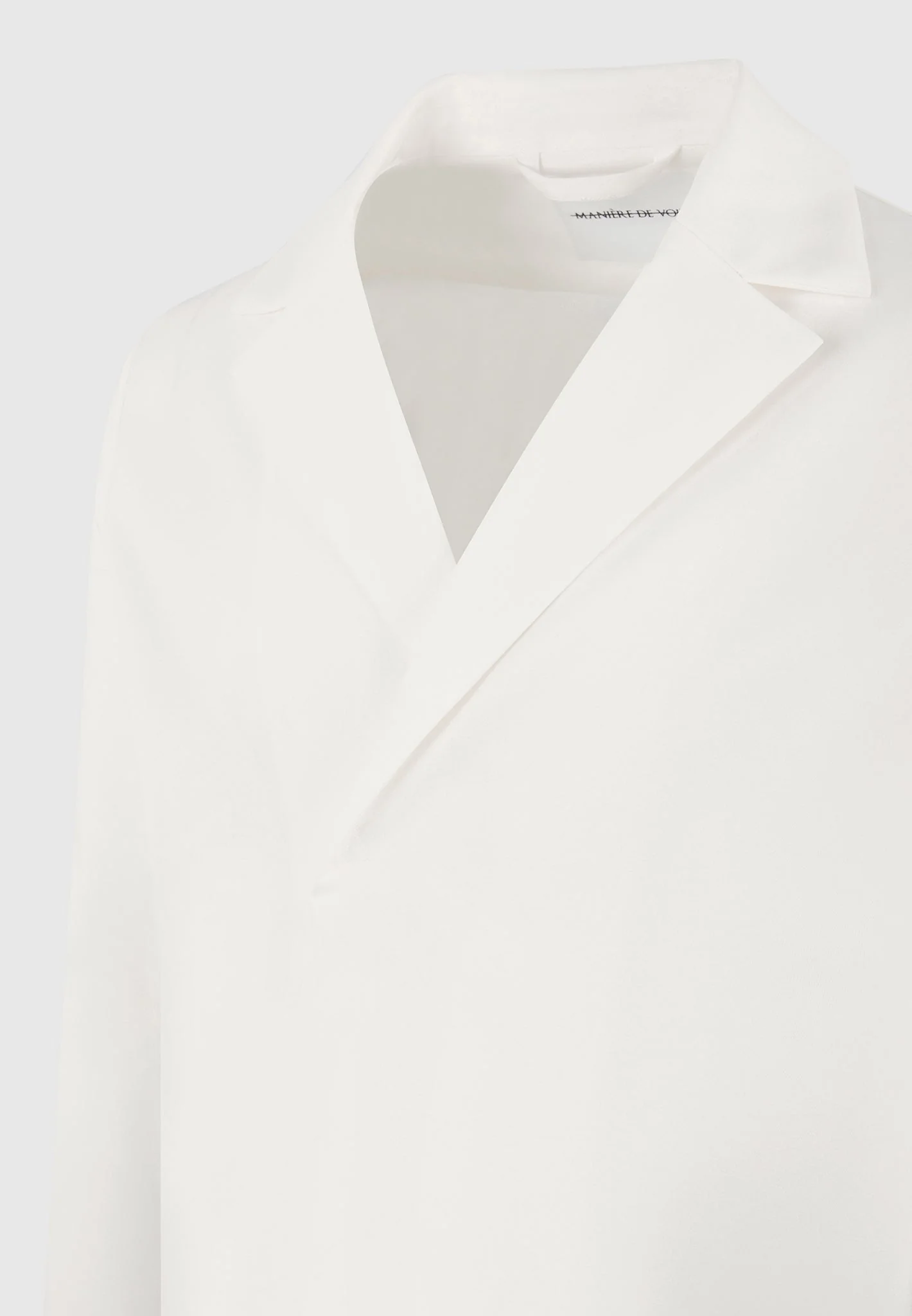 Alban - Satin Double Breasted Shirt - White - Image 6