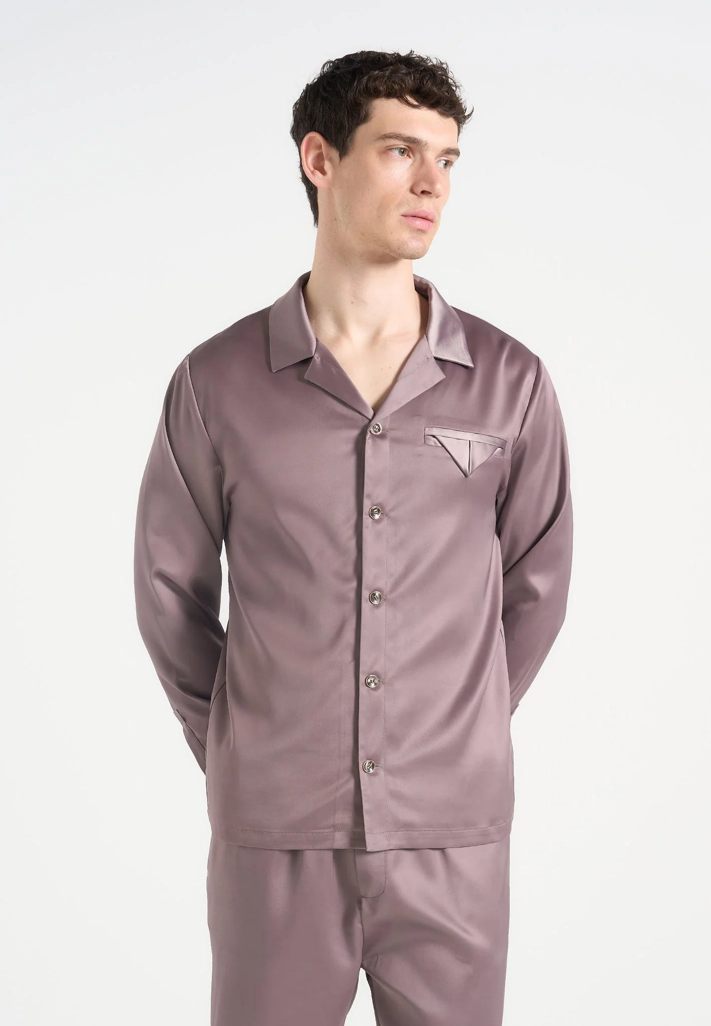 Constant - Satin Overshirt - Taupe - Image 2